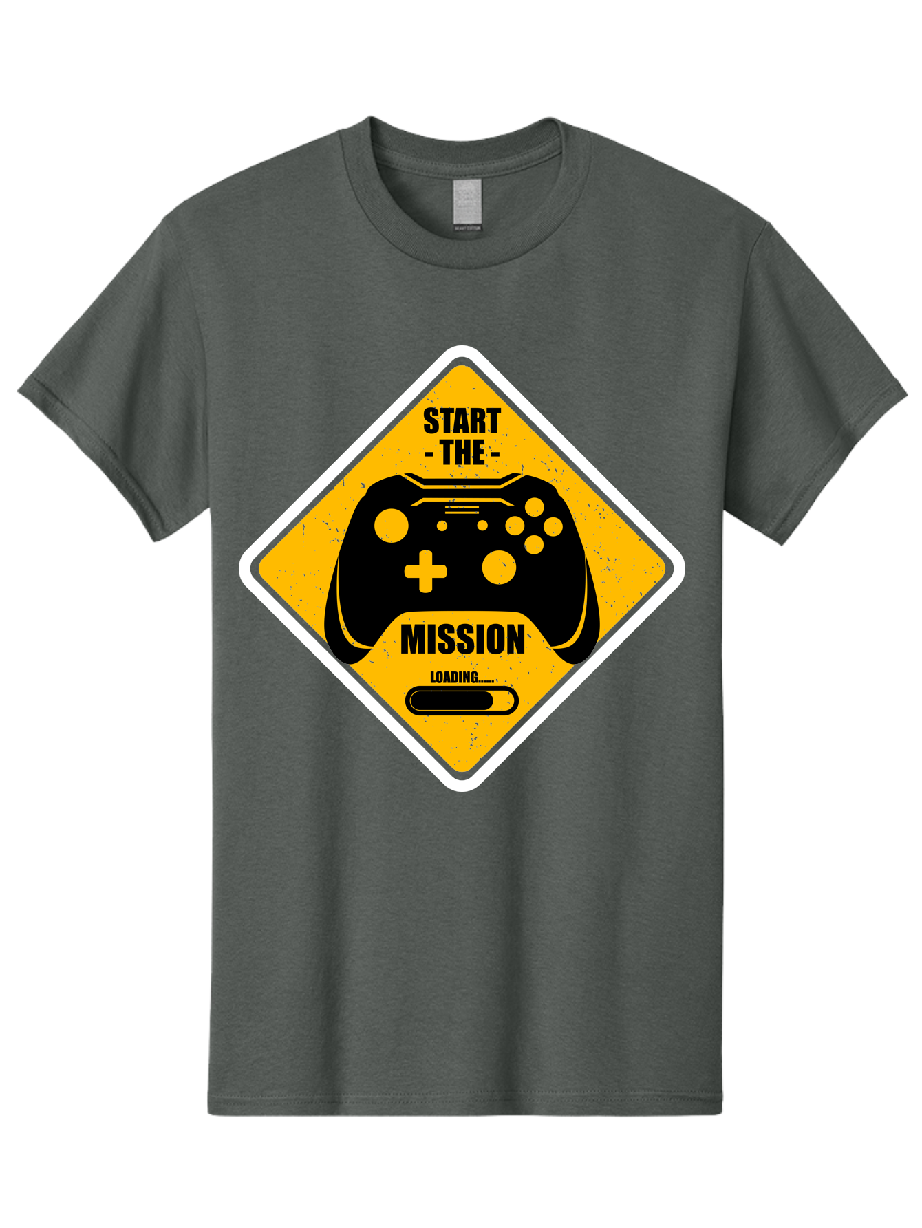 Start-The-Mission Men'S Graphic Tee, 100% Cotton, Comfortable Casual Summer Wear, Machine Washable, Video Game Controller, Gaming Mission, Start The Mission, Loading Screen, Game Loading, Gaming Theme, Black Controller - Aaa660 25