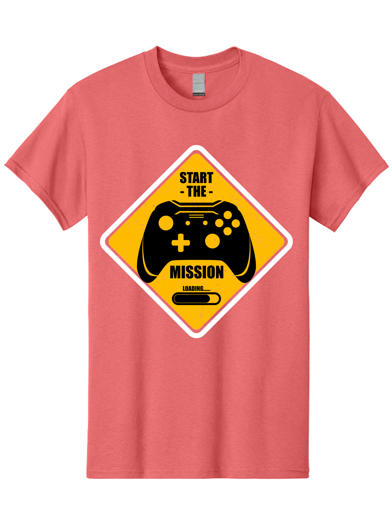 Start-The-Mission Men'S Graphic Tee, 100% Cotton, Comfortable Casual Summer Wear, Machine Washable, Video Game Controller, Gaming Mission, Start The Mission, Loading Screen, Game Loading, Gaming Theme, Black Controller - Aaa660 29