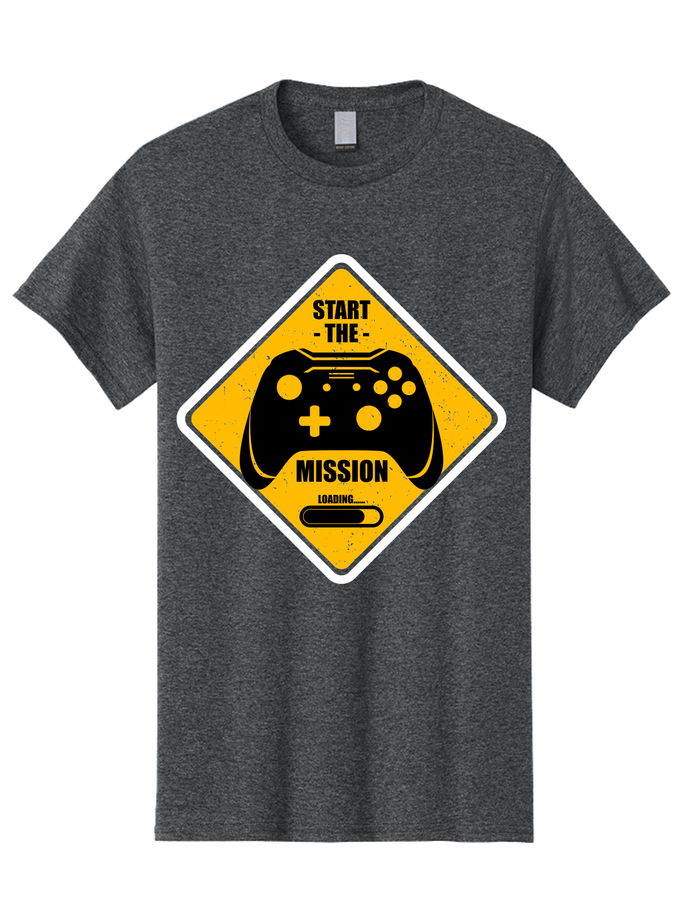 Start-The-Mission Men'S Graphic Tee, 100% Cotton, Comfortable Casual Summer Wear, Machine Washable, Video Game Controller, Gaming Mission, Start The Mission, Loading Screen, Game Loading, Gaming Theme, Black Controller - Aaa660 11