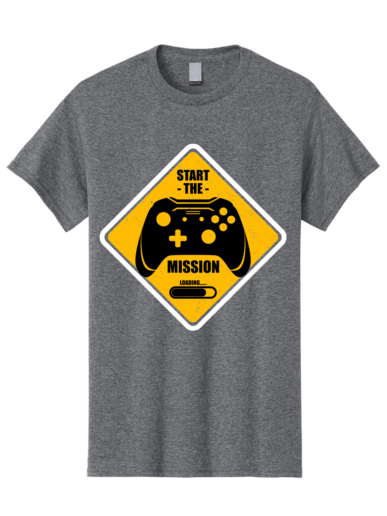 Start-The-Mission Men'S Graphic Tee, 100% Cotton, Comfortable Casual Summer Wear, Machine Washable, Video Game Controller, Gaming Mission, Start The Mission, Loading Screen, Game Loading, Gaming Theme, Black Controller - Aaa660 19