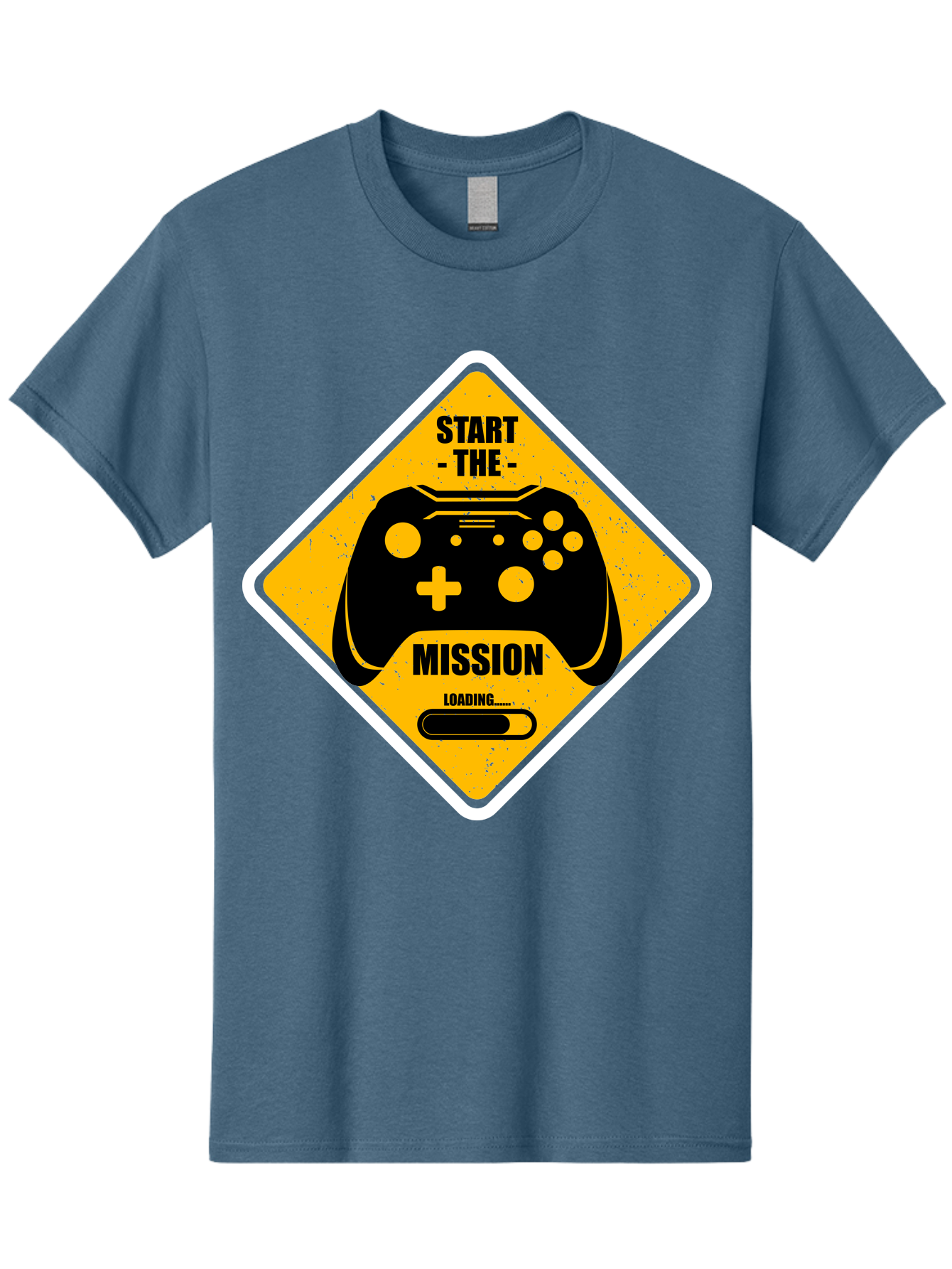Start-The-Mission Men'S Graphic Tee, 100% Cotton, Comfortable Casual Summer Wear, Machine Washable, Video Game Controller, Gaming Mission, Start The Mission, Loading Screen, Game Loading, Gaming Theme, Black Controller - Aaa660 5