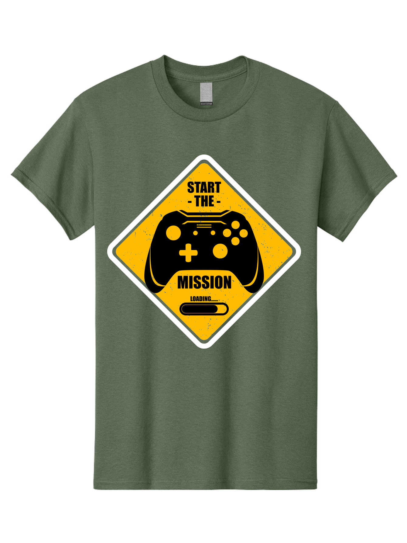 Start-The-Mission Men'S Graphic Tee, 100% Cotton, Comfortable Casual Summer Wear, Machine Washable, Video Game Controller, Gaming Mission, Start The Mission, Loading Screen, Game Loading, Gaming Theme, Black Controller - Aaa660 21