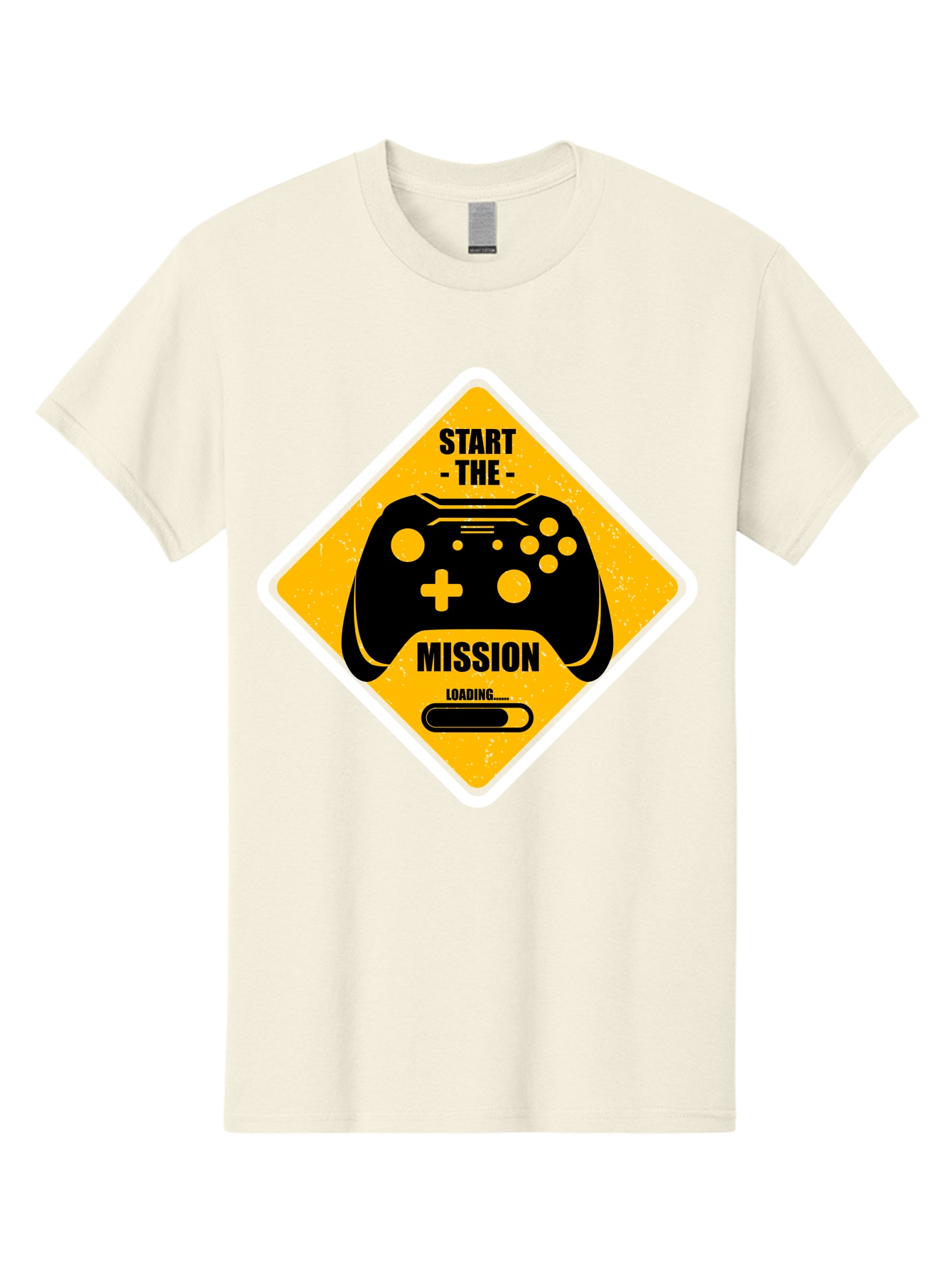 Start-The-Mission Men'S Graphic Tee, 100% Cotton, Comfortable Casual Summer Wear, Machine Washable, Video Game Controller, Gaming Mission, Start The Mission, Loading Screen, Game Loading, Gaming Theme, Black Controller - Aaa660 7