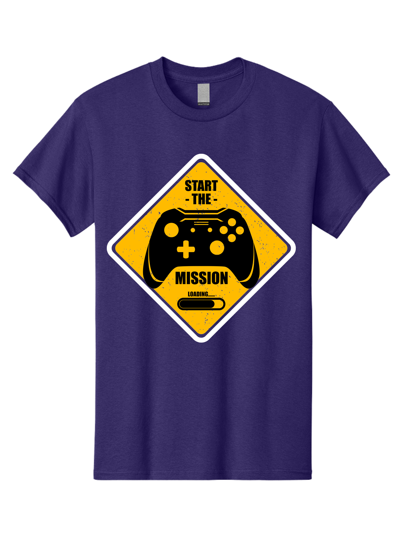 Start-The-Mission Men'S Graphic Tee, 100% Cotton, Comfortable Casual Summer Wear, Machine Washable, Video Game Controller, Gaming Mission, Start The Mission, Loading Screen, Game Loading, Gaming Theme, Black Controller - Aaa660 17