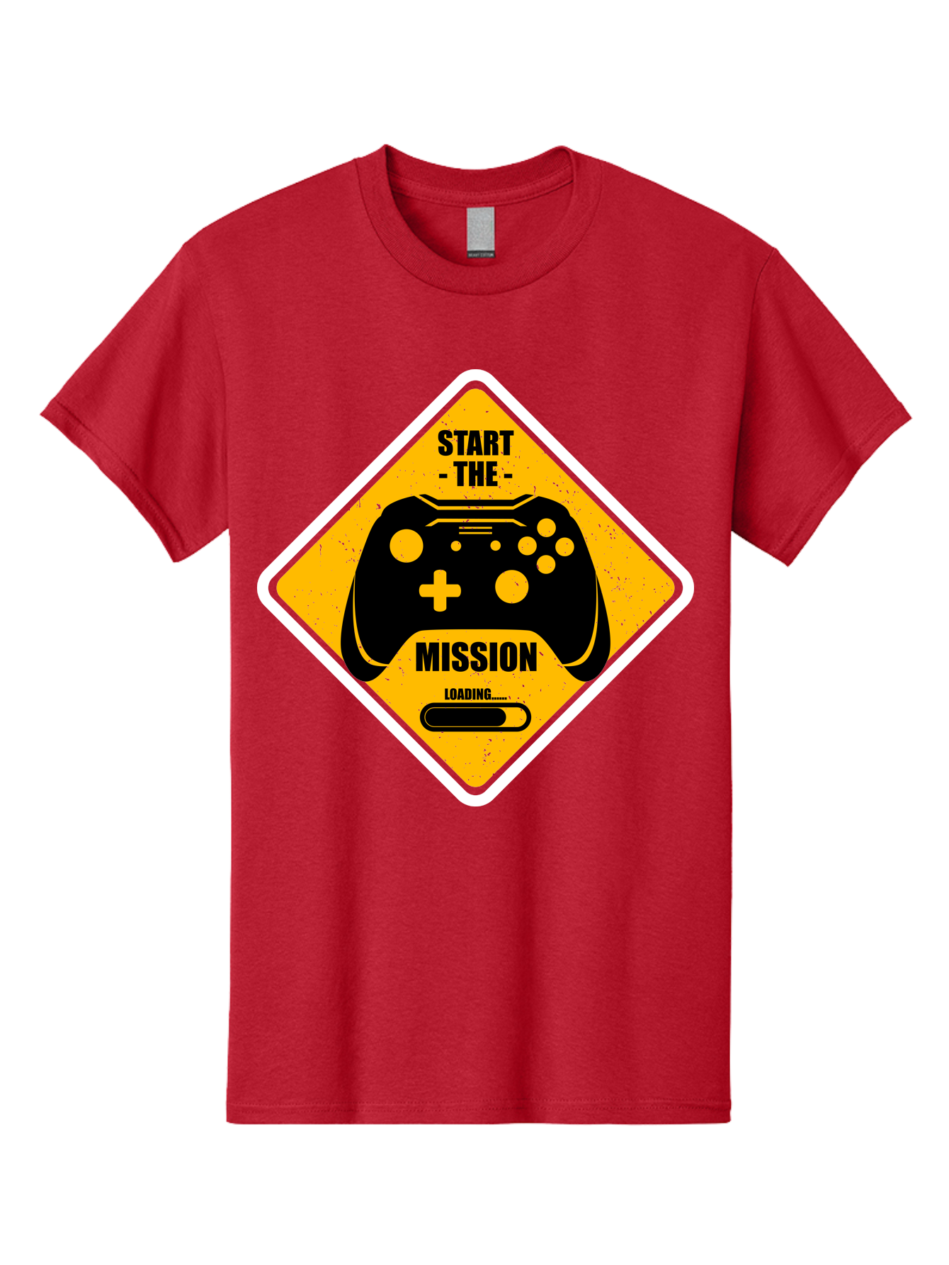 Start-The-Mission Men'S Graphic Tee, 100% Cotton, Comfortable Casual Summer Wear, Machine Washable, Video Game Controller, Gaming Mission, Start The Mission, Loading Screen, Game Loading, Gaming Theme, Black Controller - Aaa660 13