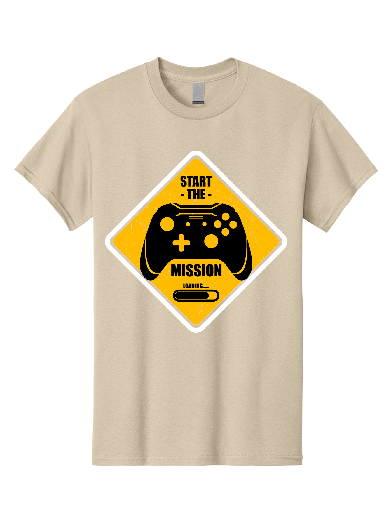 Start-The-Mission Men'S Graphic Tee, 100% Cotton, Comfortable Casual Summer Wear, Machine Washable, Video Game Controller, Gaming Mission, Start The Mission, Loading Screen, Game Loading, Gaming Theme, Black Controller - Aaa660 15