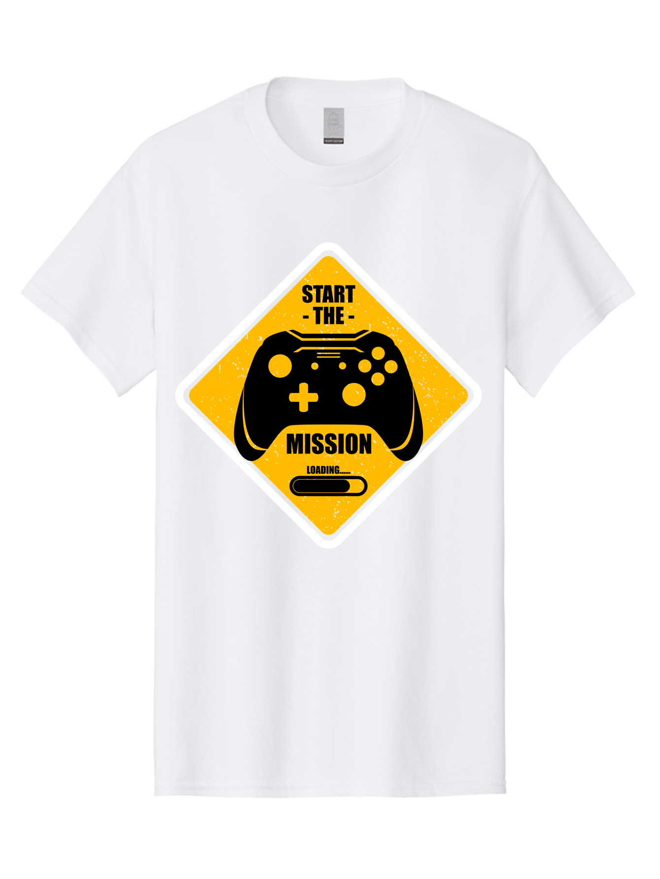 Start-The-Mission Men'S Graphic Tee, 100% Cotton, Comfortable Casual Summer Wear, Machine Washable, Video Game Controller, Gaming Mission, Start The Mission, Loading Screen, Game Loading, Gaming Theme, Black Controller - Aaa660 23