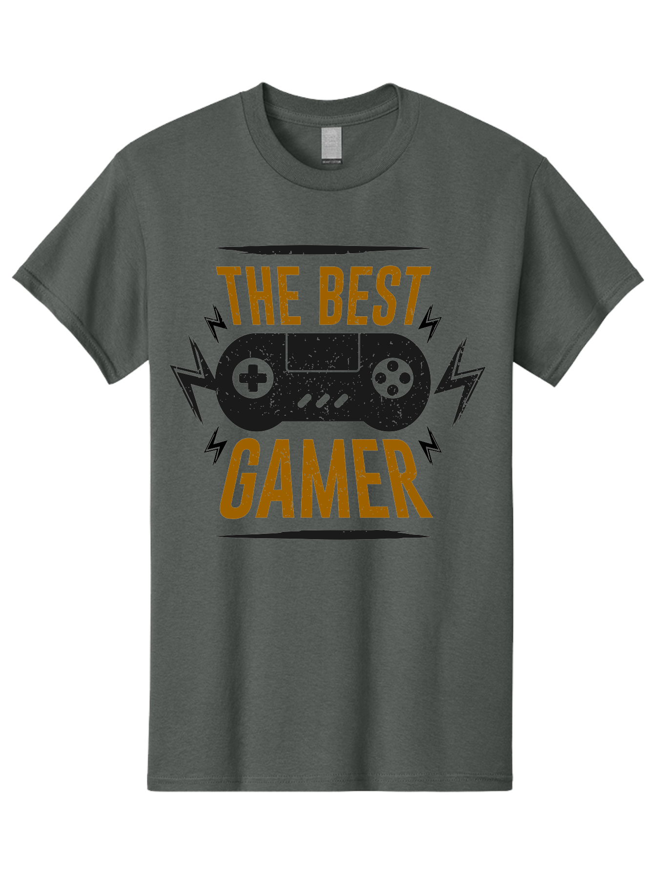 The-Best-Gamer Men'S Graphic Tee, 100% Cotton, Comfortable Casual Summer Wear, Machine Washable, Gaming Controller, Video Games, Gamer Culture, Retro Gaming, Gaming Graphics, Bold Typography, Lightning Bolts - Aaa662 17