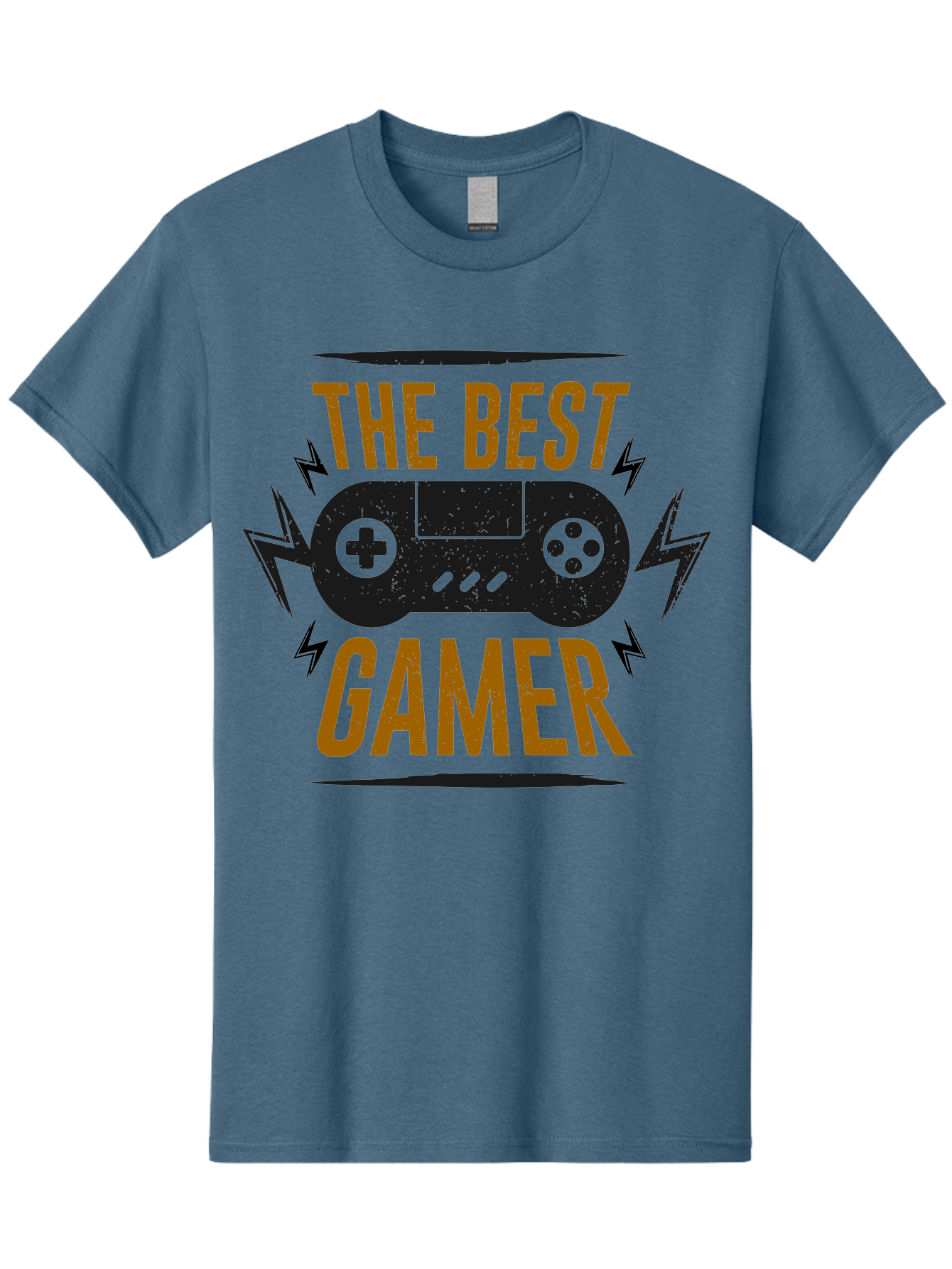 The-Best-Gamer Men'S Graphic Tee, 100% Cotton, Comfortable Casual Summer Wear, Machine Washable, Gaming Controller, Video Games, Gamer Culture, Retro Gaming, Gaming Graphics, Bold Typography, Lightning Bolts - Aaa662 25