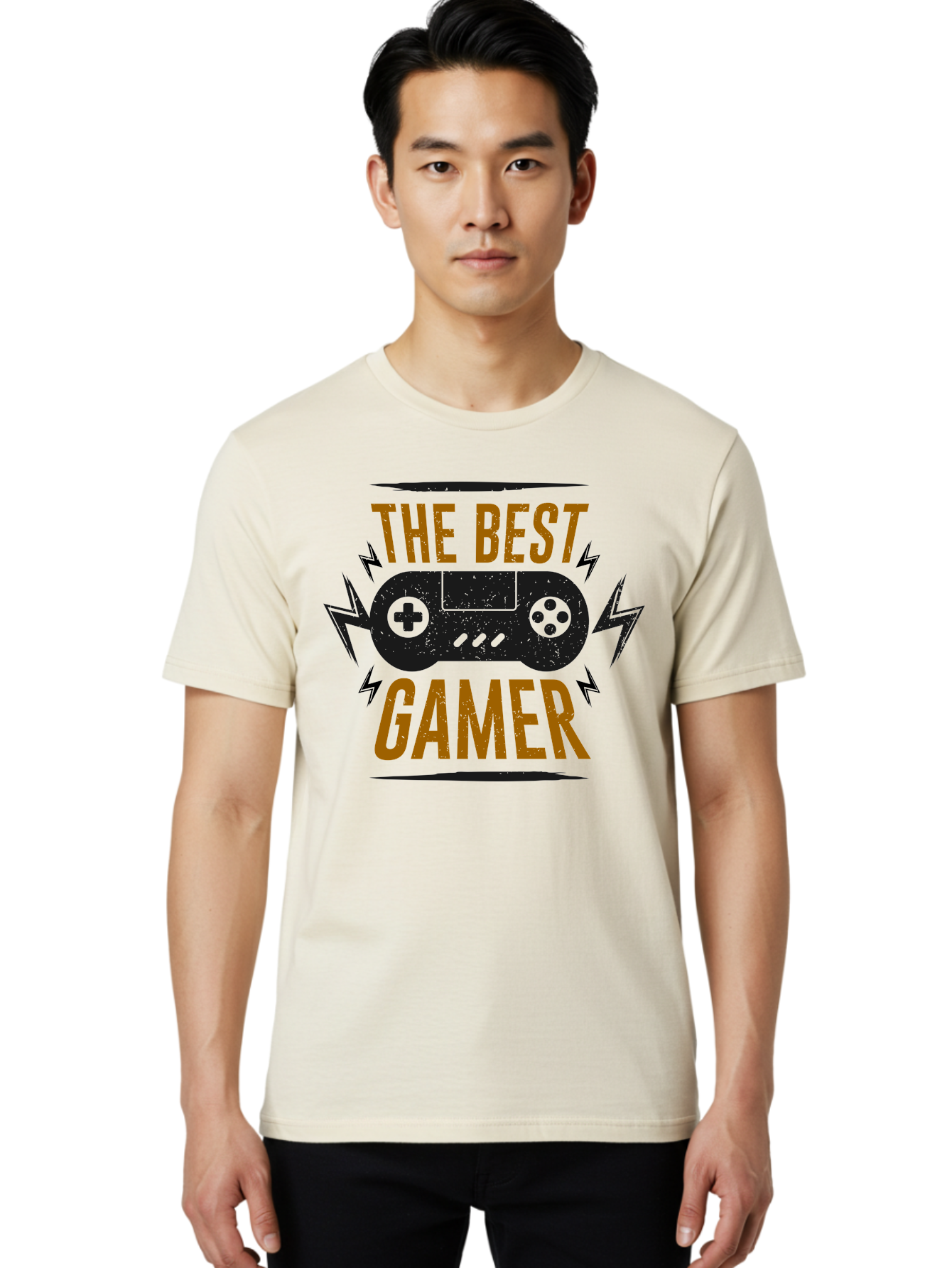 The-Best-Gamer Men'S Graphic Tee, 100% Cotton, Comfortable Casual Summer Wear, Machine Washable, Gaming Controller, Video Games, Gamer Culture, Retro Gaming, Gaming Graphics, Bold Typography, Lightning Bolts - Aaa662 8