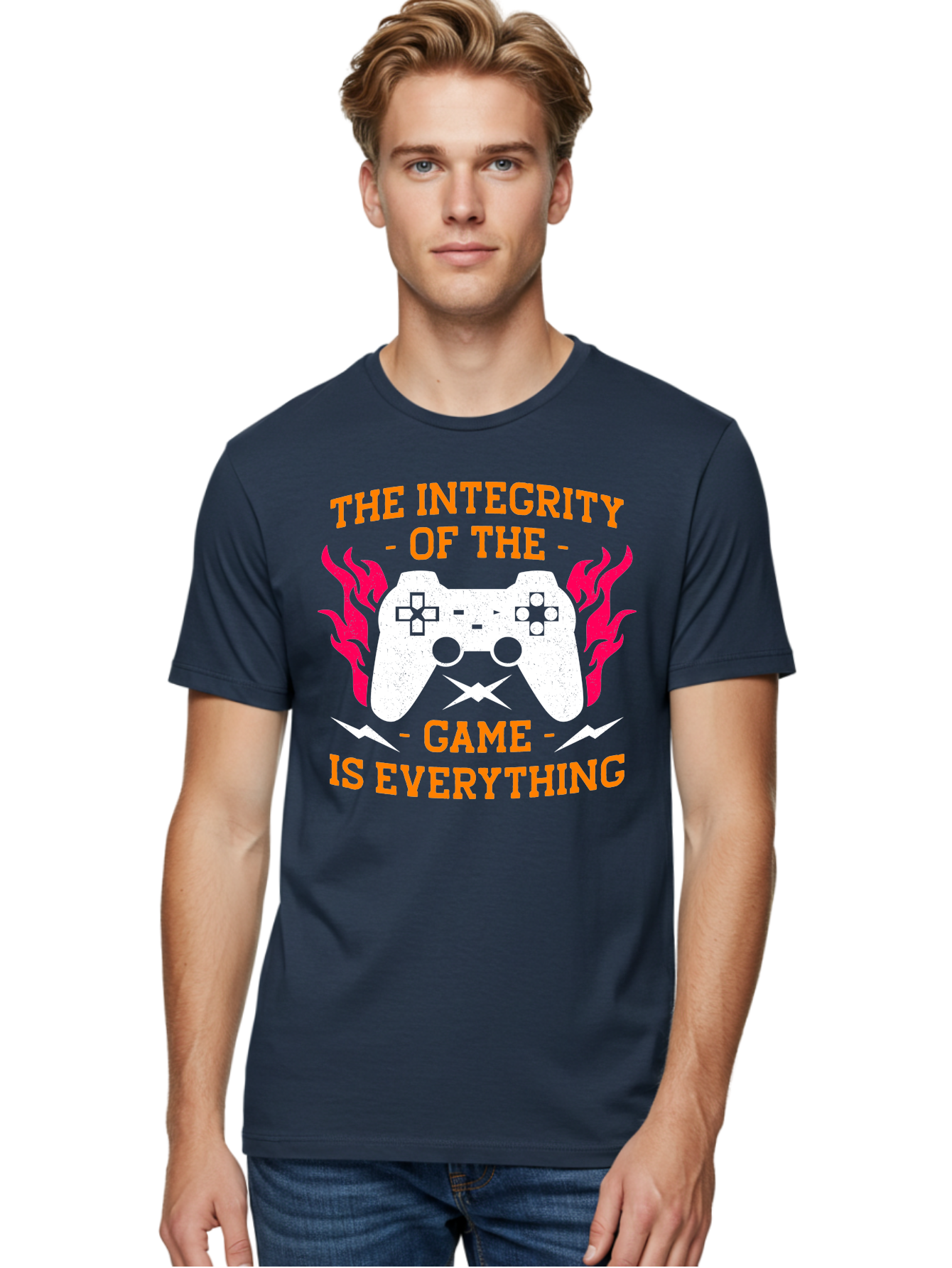 The-Integrity-Of-The-Game-Is-Everything Men'S Graphic Tee, 100% Cotton, Comfortable Casual Summer Wear, Machine Washable, Gaming Quote, Video Game Controller, Gaming Culture, Esports, Fair Play, Gaming Community, Competitive Gaming, - Aaa663 4