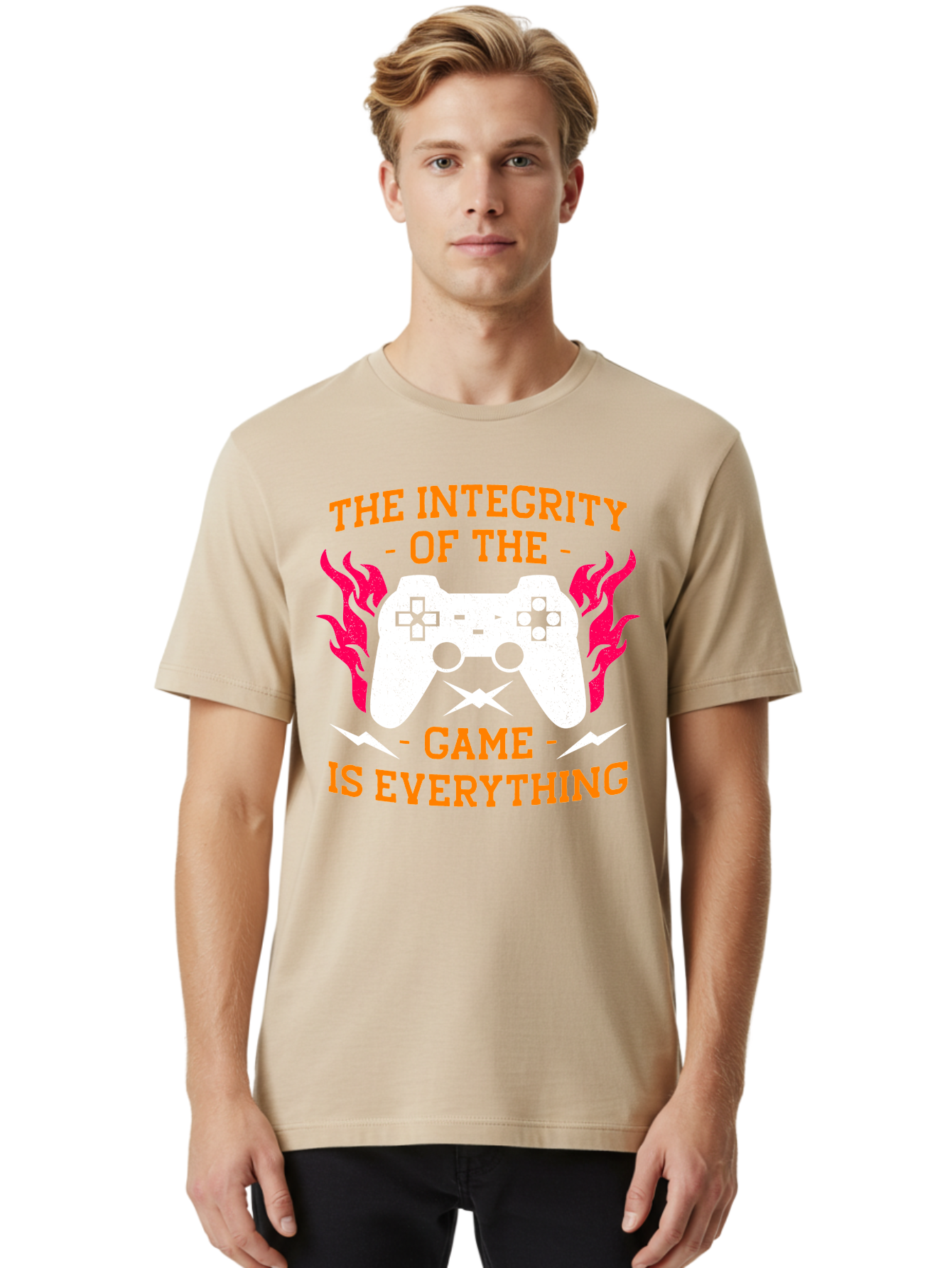The-Integrity-Of-The-Game-Is-Everything Men'S Graphic Tee, 100% Cotton, Comfortable Casual Summer Wear, Machine Washable, Gaming Quote, Video Game Controller, Gaming Culture, Esports, Fair Play, Gaming Community, Competitive Gaming, - Aaa663 22