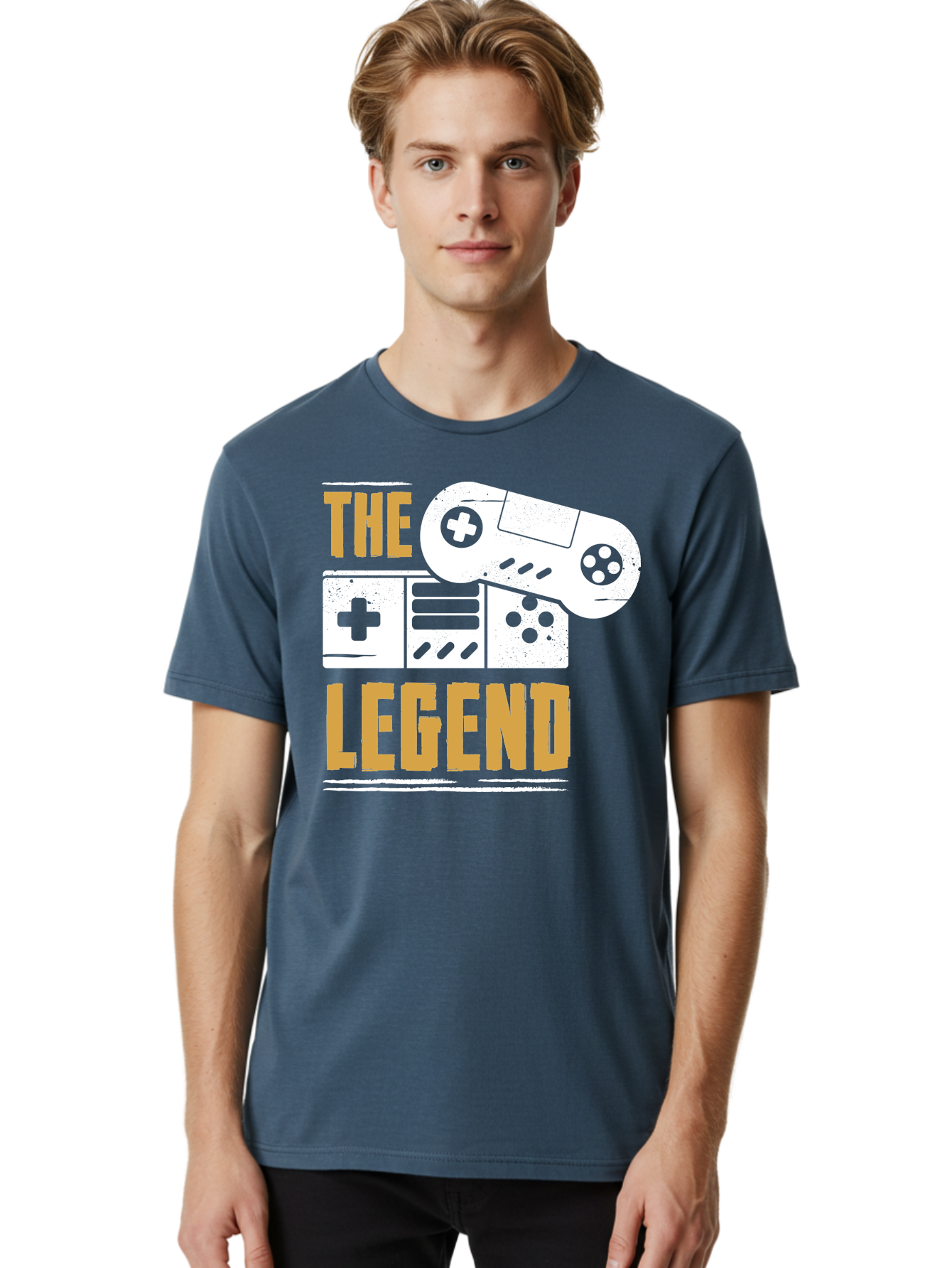 The-Legend Men'S Graphic Tee, 100% Cotton, Comfortable Casual Summer Wear, Machine Washable, Vintage Game Controller, Retro Gaming, Nostalgic Feel, Classic Video Games, Gaming Culture, Retro Tech, Pixel Art, Gaming Nostalgia - Aaa664 18