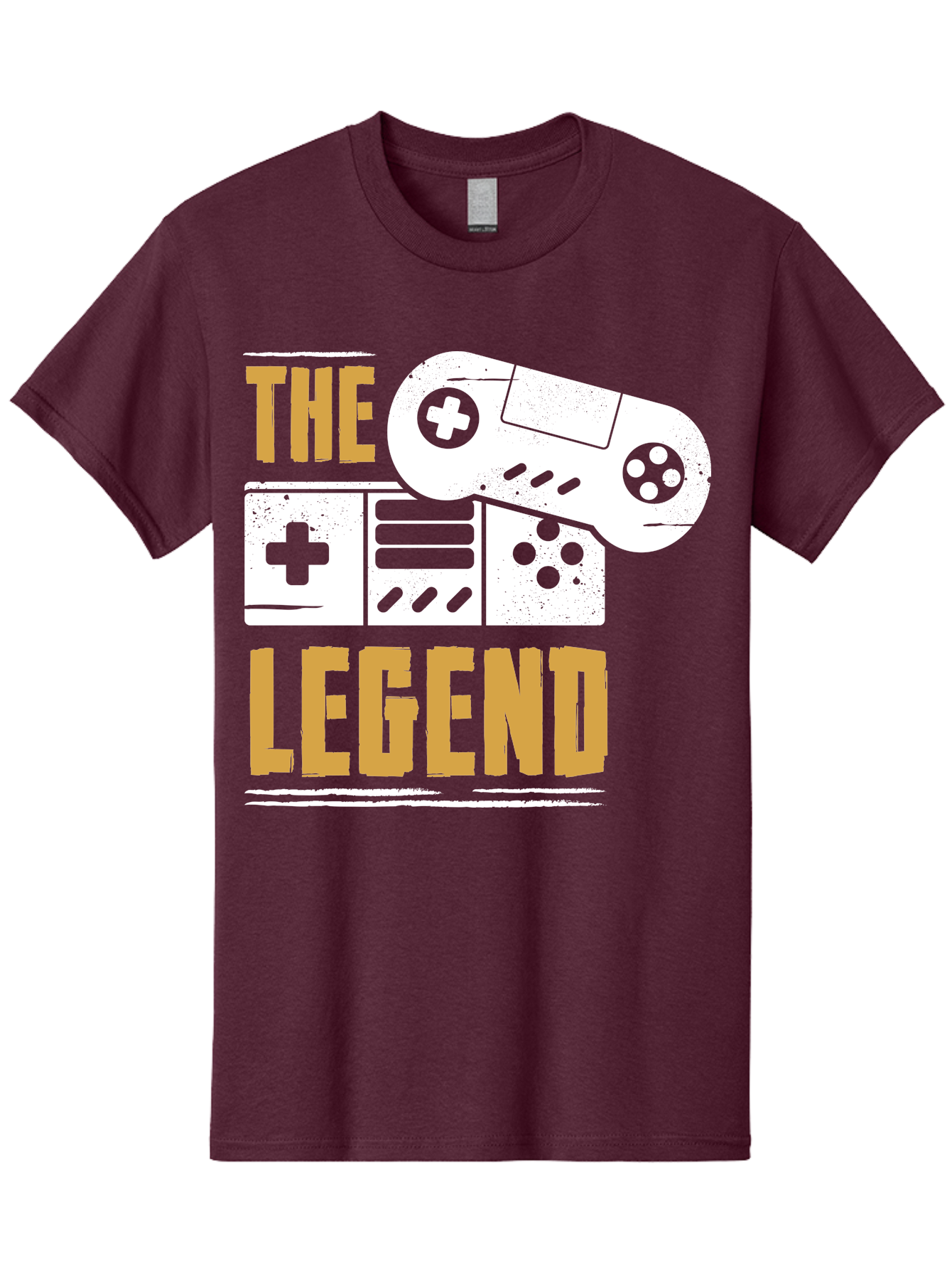 The-Legend Men'S Graphic Tee, 100% Cotton, Comfortable Casual Summer Wear, Machine Washable, Vintage Game Controller, Retro Gaming, Nostalgic Feel, Classic Video Games, Gaming Culture, Retro Tech, Pixel Art, Gaming Nostalgia - Aaa664 3
