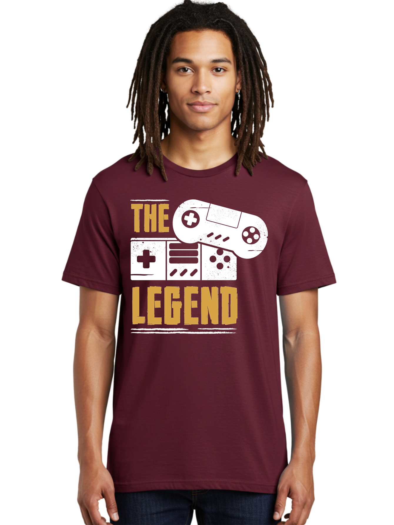 The-Legend Men'S Graphic Tee, 100% Cotton, Comfortable Casual Summer Wear, Machine Washable, Vintage Game Controller, Retro Gaming, Nostalgic Feel, Classic Video Games, Gaming Culture, Retro Tech, Pixel Art, Gaming Nostalgia - Aaa664 4