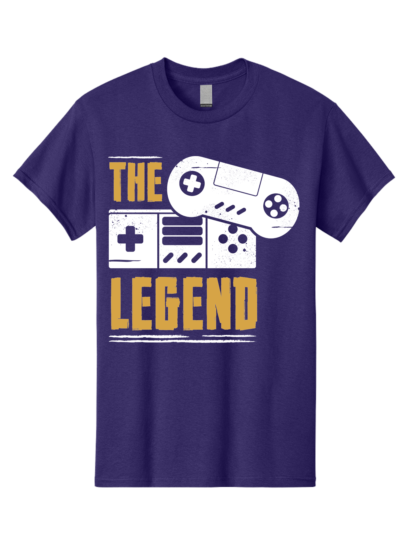 The-Legend Men'S Graphic Tee, 100% Cotton, Comfortable Casual Summer Wear, Machine Washable, Vintage Game Controller, Retro Gaming, Nostalgic Feel, Classic Video Games, Gaming Culture, Retro Tech, Pixel Art, Gaming Nostalgia - Aaa664 23