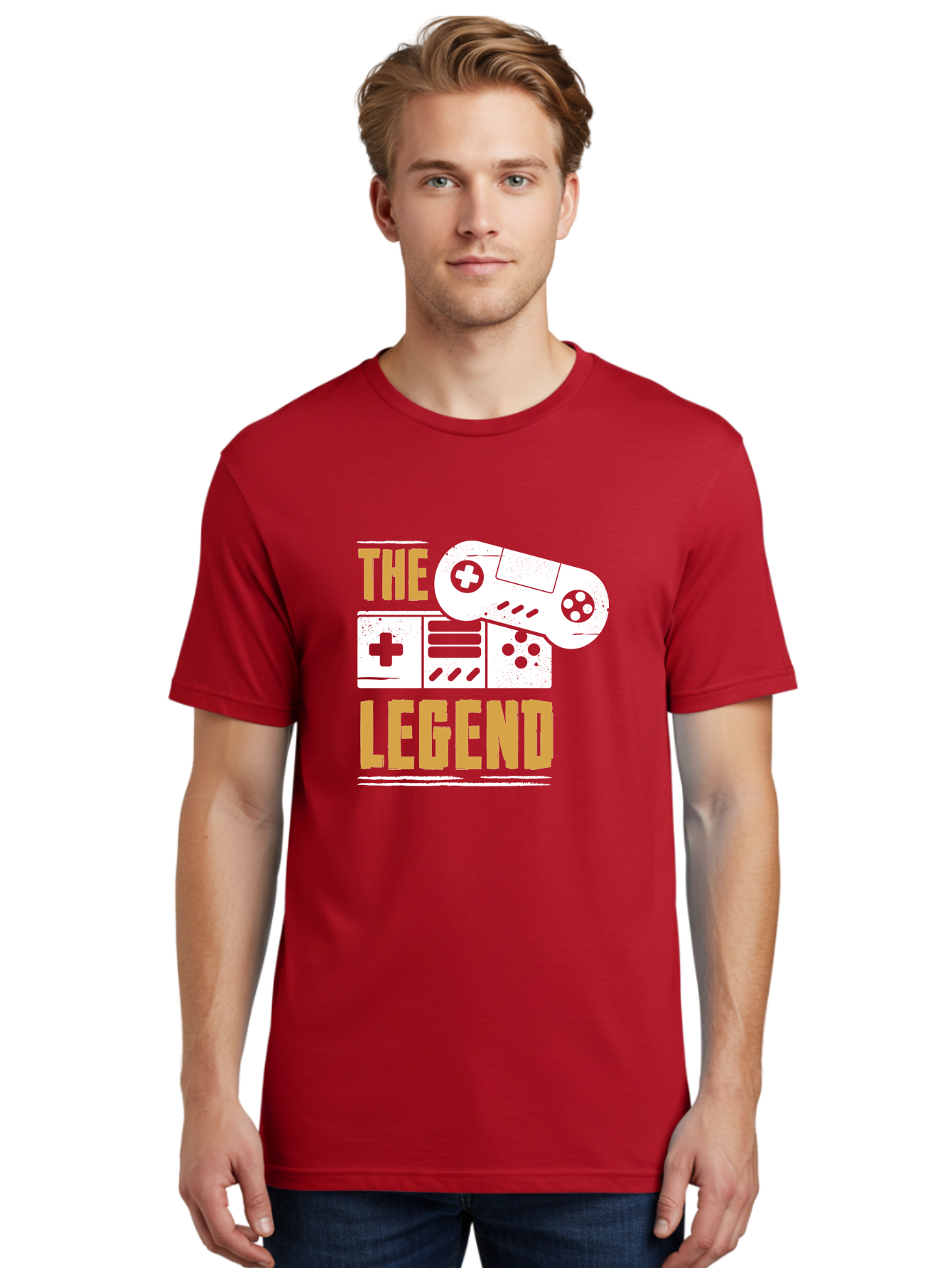 The-Legend Men'S Graphic Tee, 100% Cotton, Comfortable Casual Summer Wear, Machine Washable, Vintage Game Controller, Retro Gaming, Nostalgic Feel, Classic Video Games, Gaming Culture, Retro Tech, Pixel Art, Gaming Nostalgia - Aaa664 12