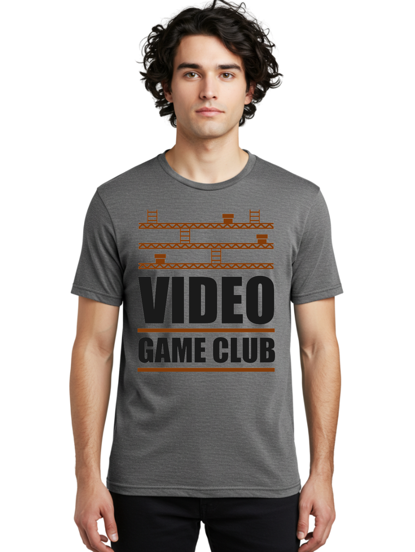 Video-Game-Club Men'S Graphic Tee, 100% Cotton, Comfortable Casual Summer Wear, Machine Washable, Video Game Club, Gaming Community, Retro Gaming, Pixel Art, Ladders, Platforms, Online Gaming Group, Gaming Culture - Aaa665 10