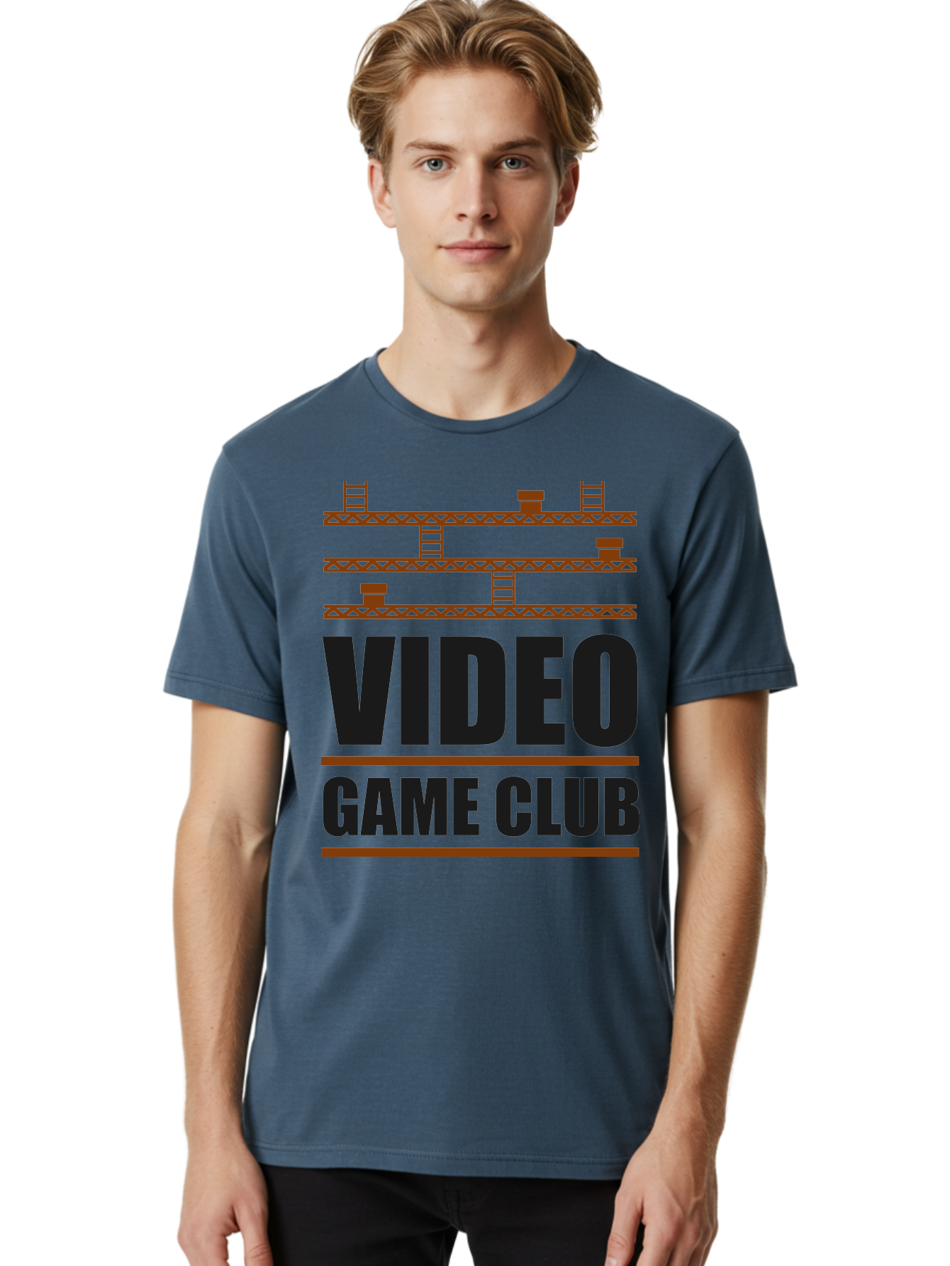 Video-Game-Club Men'S Graphic Tee, 100% Cotton, Comfortable Casual Summer Wear, Machine Washable, Video Game Club, Gaming Community, Retro Gaming, Pixel Art, Ladders, Platforms, Online Gaming Group, Gaming Culture - Aaa665 12