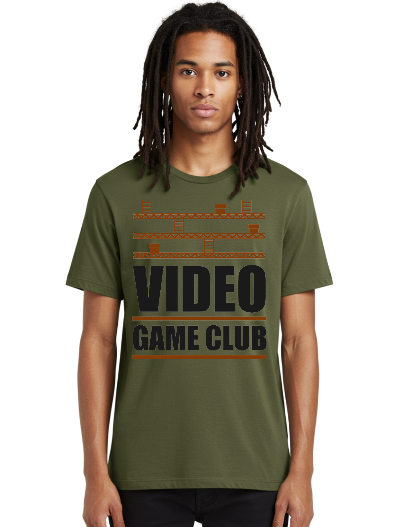 Video-Game-Club Men'S Graphic Tee, 100% Cotton, Comfortable Casual Summer Wear, Machine Washable, Video Game Club, Gaming Community, Retro Gaming, Pixel Art, Ladders, Platforms, Online Gaming Group, Gaming Culture - Aaa665 24