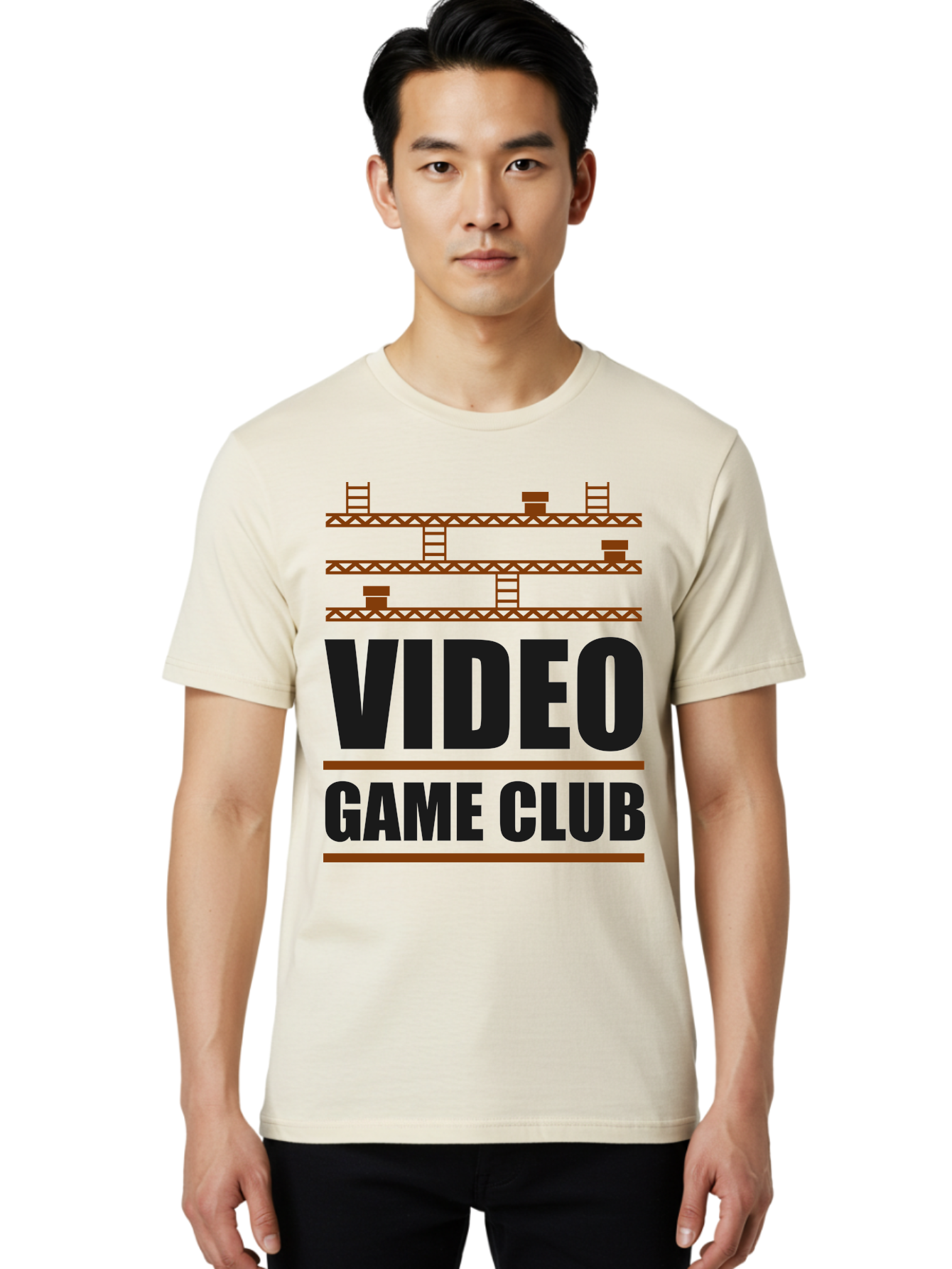 Video-Game-Club Men'S Graphic Tee, 100% Cotton, Comfortable Casual Summer Wear, Machine Washable, Video Game Club, Gaming Community, Retro Gaming, Pixel Art, Ladders, Platforms, Online Gaming Group, Gaming Culture - Aaa665 18