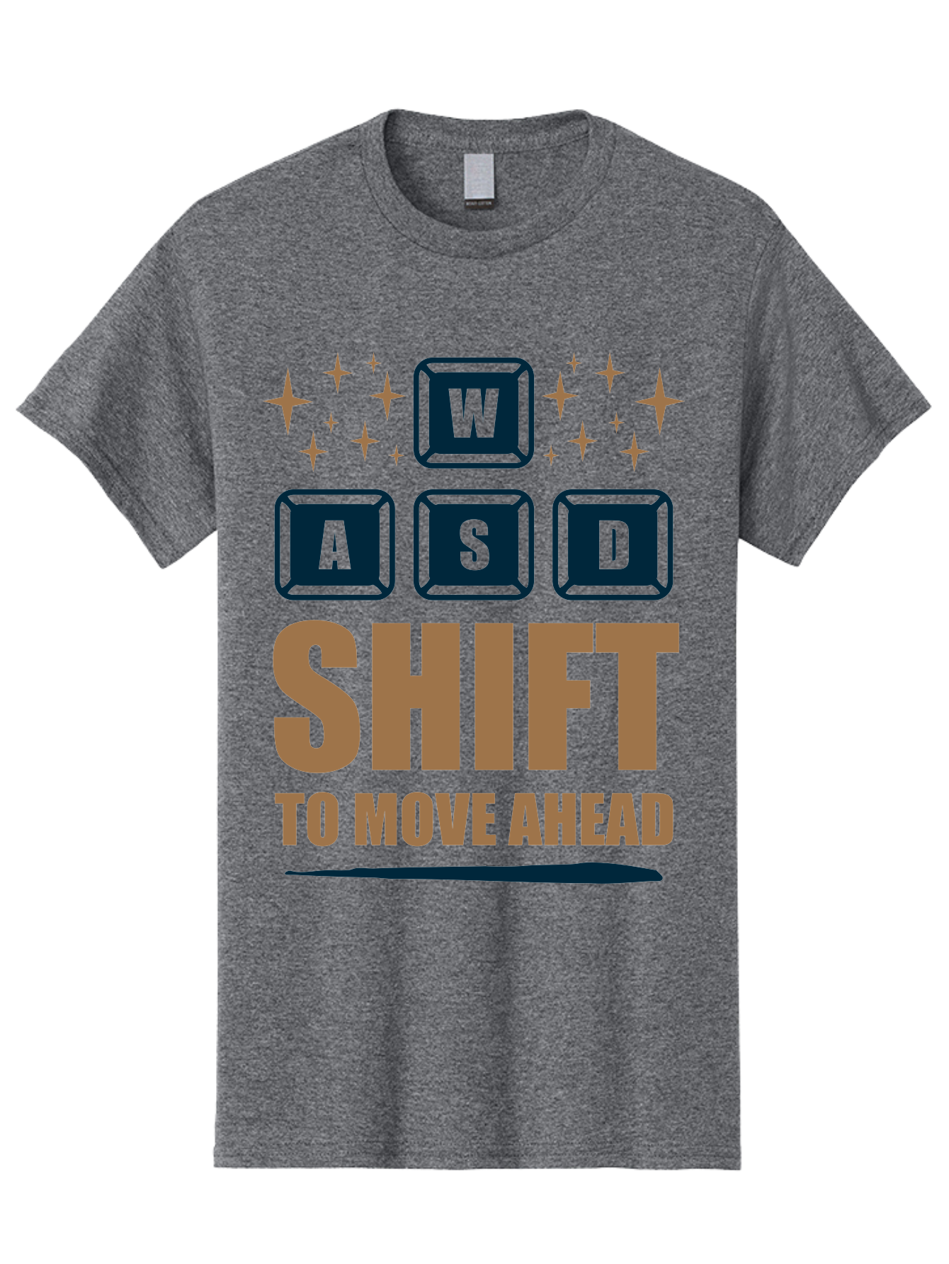 Wasd-Shift-To-Move-Ahead Men'S Graphic Tee, 100% Cotton, Comfortable Casual Summer Wear, Machine Washable, Gaming Keyboard Controls, Wasd Keys, Shift Key, Gaming Tips, Move Ahead, Progress, Gaming Movement, Keyboard Shortcuts, Gaming Advice - Aaa667 15