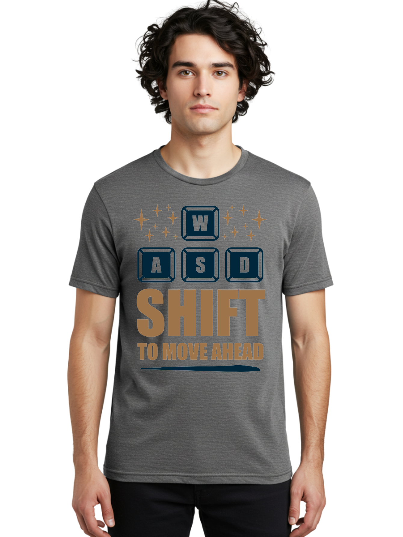 Wasd-Shift-To-Move-Ahead Men'S Graphic Tee, 100% Cotton, Comfortable Casual Summer Wear, Machine Washable, Gaming Keyboard Controls, Wasd Keys, Shift Key, Gaming Tips, Move Ahead, Progress, Gaming Movement, Keyboard Shortcuts, Gaming Advice - Aaa667 16