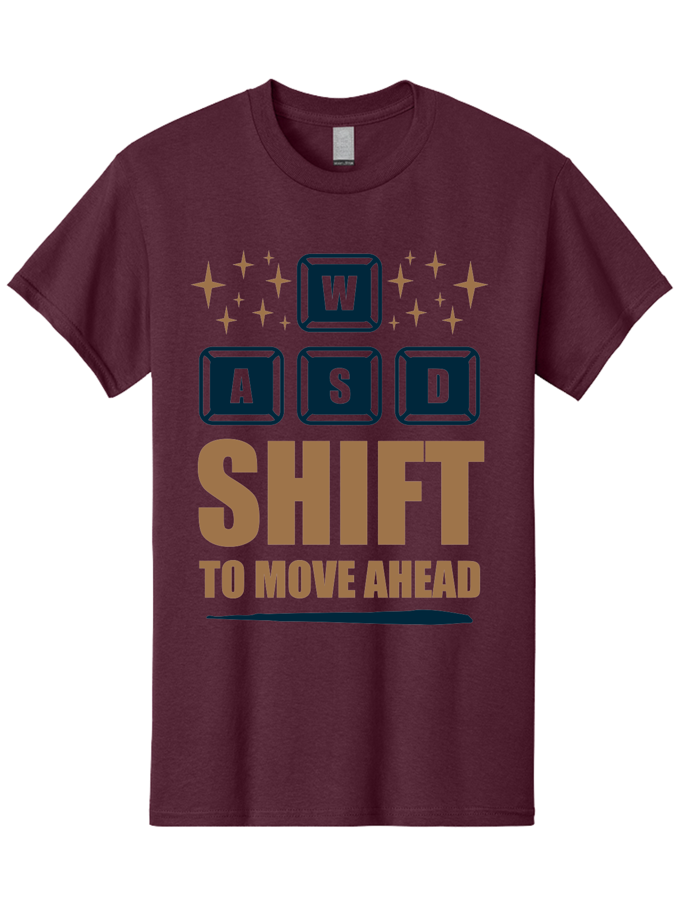 Wasd-Shift-To-Move-Ahead Men'S Graphic Tee, 100% Cotton, Comfortable Casual Summer Wear, Machine Washable, Gaming Keyboard Controls, Wasd Keys, Shift Key, Gaming Tips, Move Ahead, Progress, Gaming Movement, Keyboard Shortcuts, Gaming Advice - Aaa667 7
