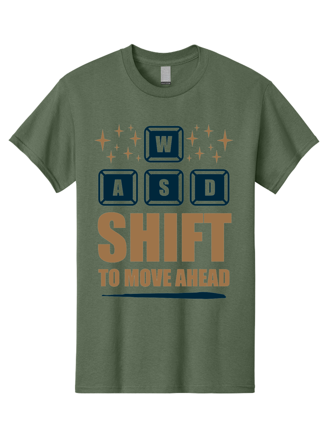 Wasd-Shift-To-Move-Ahead Men'S Graphic Tee, 100% Cotton, Comfortable Casual Summer Wear, Machine Washable, Gaming Keyboard Controls, Wasd Keys, Shift Key, Gaming Tips, Move Ahead, Progress, Gaming Movement, Keyboard Shortcuts, Gaming Advice - Aaa667 25