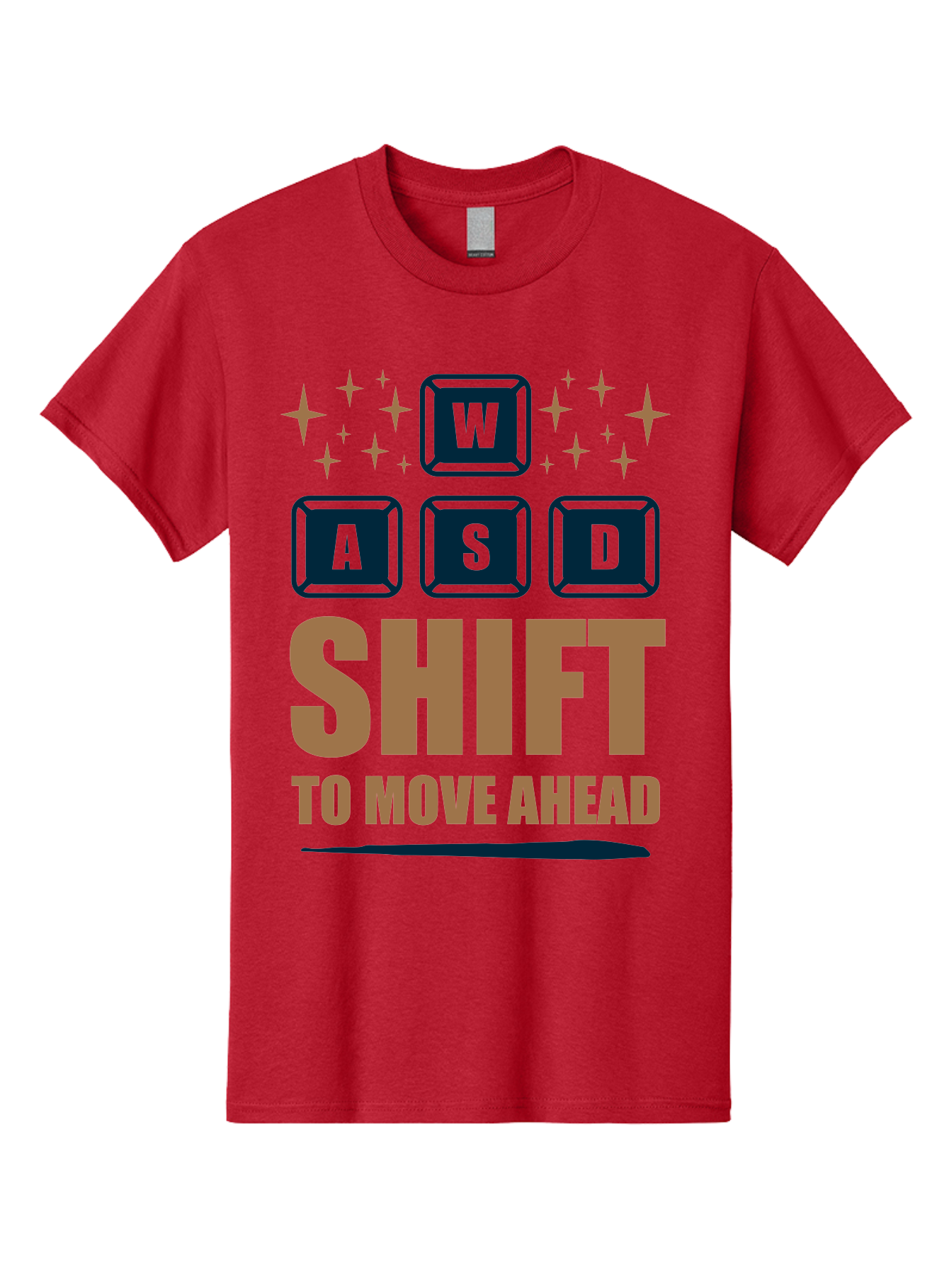 Wasd-Shift-To-Move-Ahead Men'S Graphic Tee, 100% Cotton, Comfortable Casual Summer Wear, Machine Washable, Gaming Keyboard Controls, Wasd Keys, Shift Key, Gaming Tips, Move Ahead, Progress, Gaming Movement, Keyboard Shortcuts, Gaming Advice - Aaa667 9