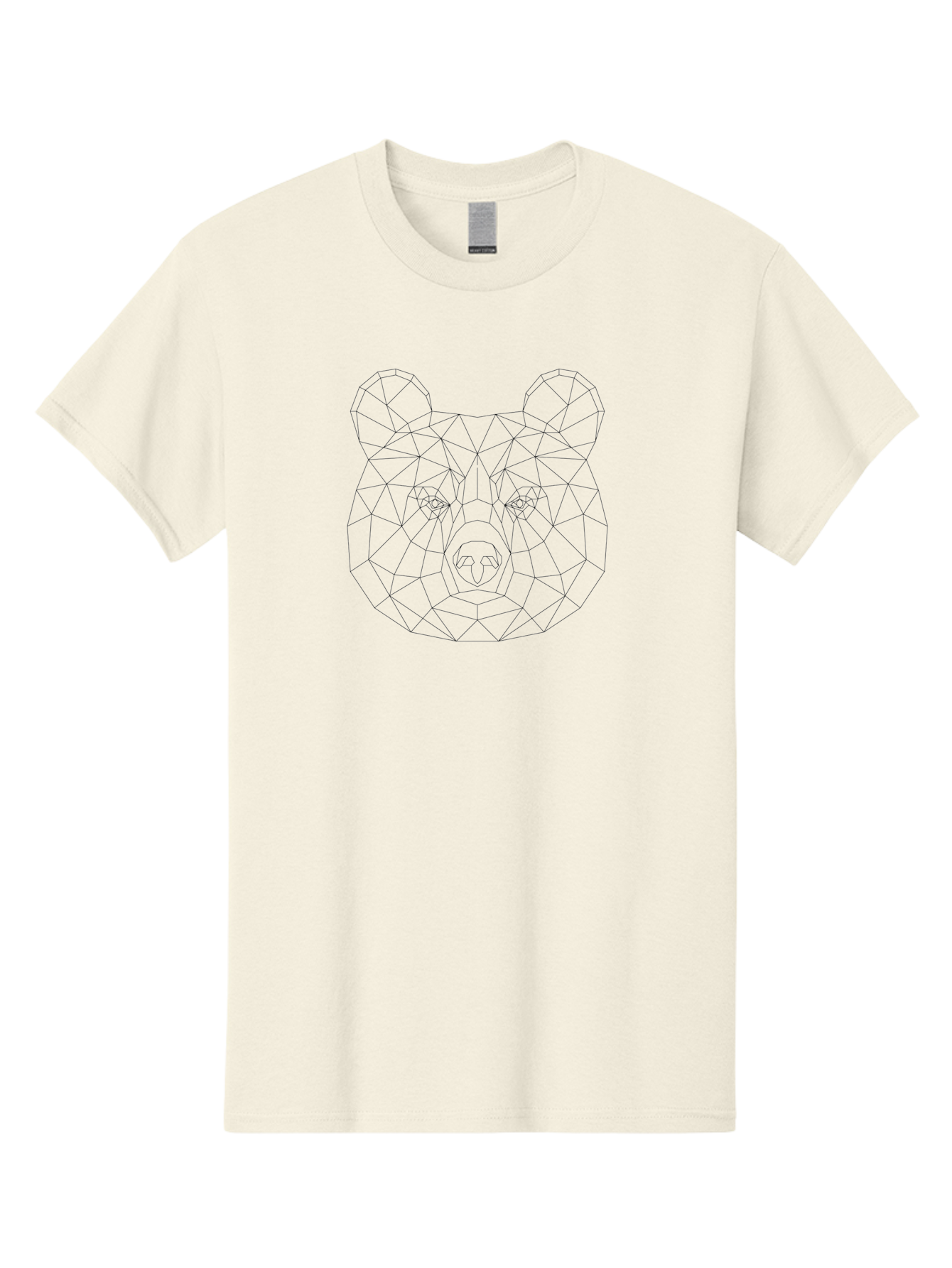 Geometric-Bear-Head-2 Men'S Graphic Tee, 100% Cotton, Comfortable Casual Summer Wear, Machine Washable, Geometric Bear Face, Low Poly Art, Modern Animal Design, Minimalist Illustration, Black And White Graphics, Abstract Wildlife - Aaa682 17