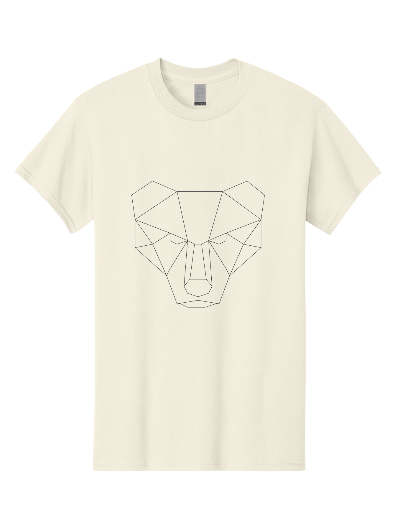 Geometric-Bear-Head Men'S Graphic Tee, 100% Cotton, Comfortable Casual Summer Wear, Machine Washable, Geometric Bear, Low Poly Art, Animal Face, Modern Design, Minimalist Style, Black Lines, Polygonal Shape, Abstract Representation, - Aaa684 17