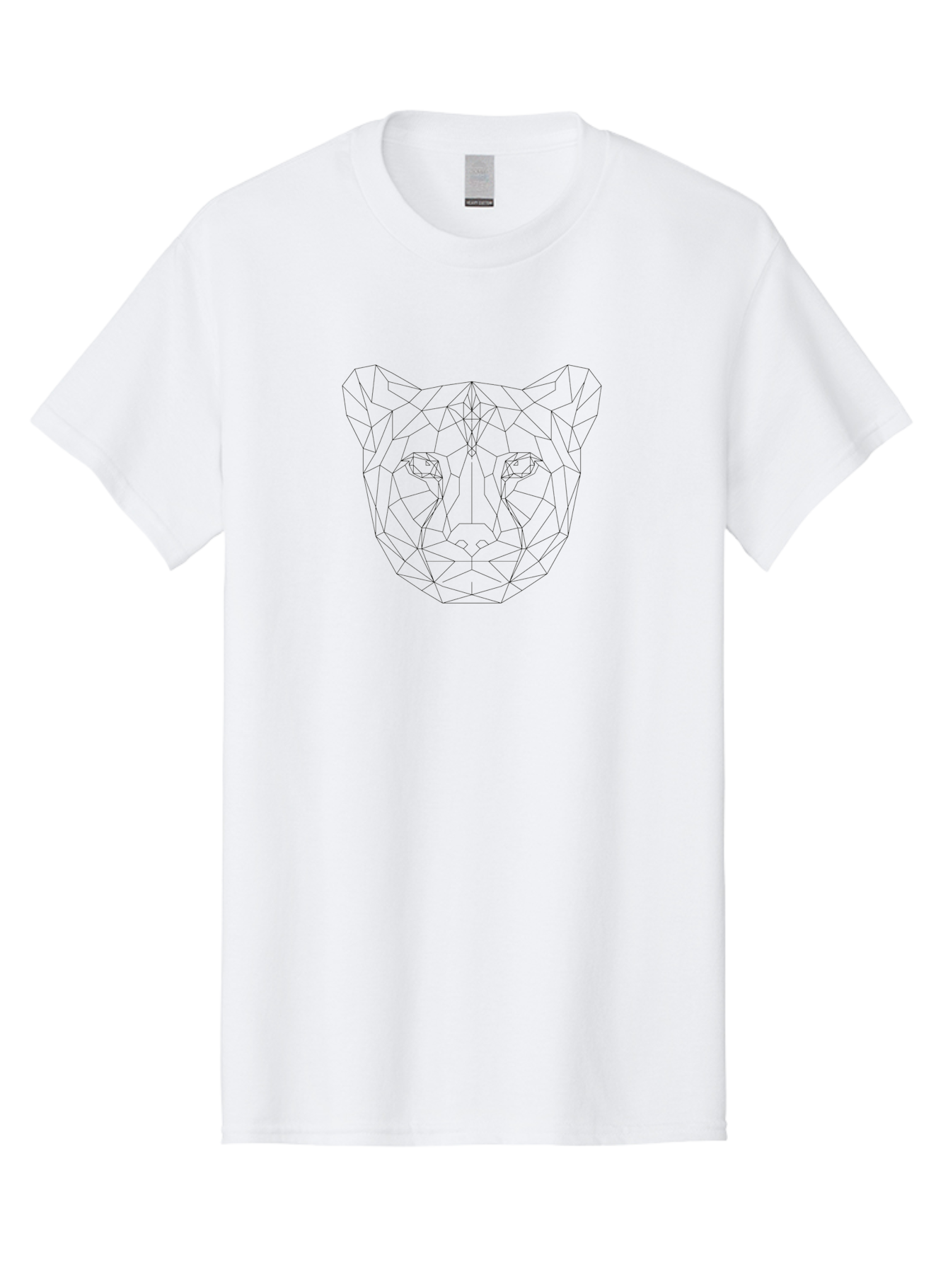 Geometric-Cat-1 Men'S Graphic Tee, 100% Cotton, Comfortable Casual Summer Wear, Machine Washable, Geometric Panther Head, Low Poly Art, Black And White Design, Minimalist Style, Modern Illustration, Abstract Animal Face, - Aaa686 27