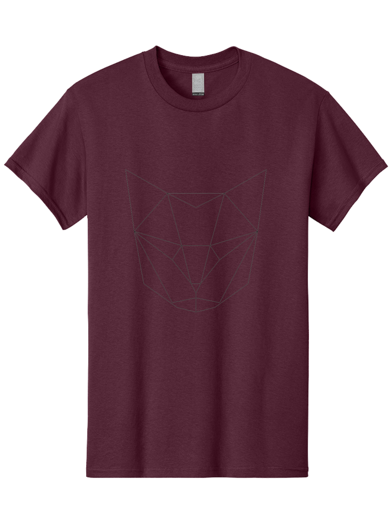 Geometric-Cat-Face Men'S Graphic Tee, 100% Cotton, Comfortable Casual Summer Wear, Machine Washable, Geometric Wolf Head, Low Poly Art, Minimalist Design, Black Lines, Polygonal Shape, Modern Digital Art, Abstract Animal Illustration, - Aaa689 17