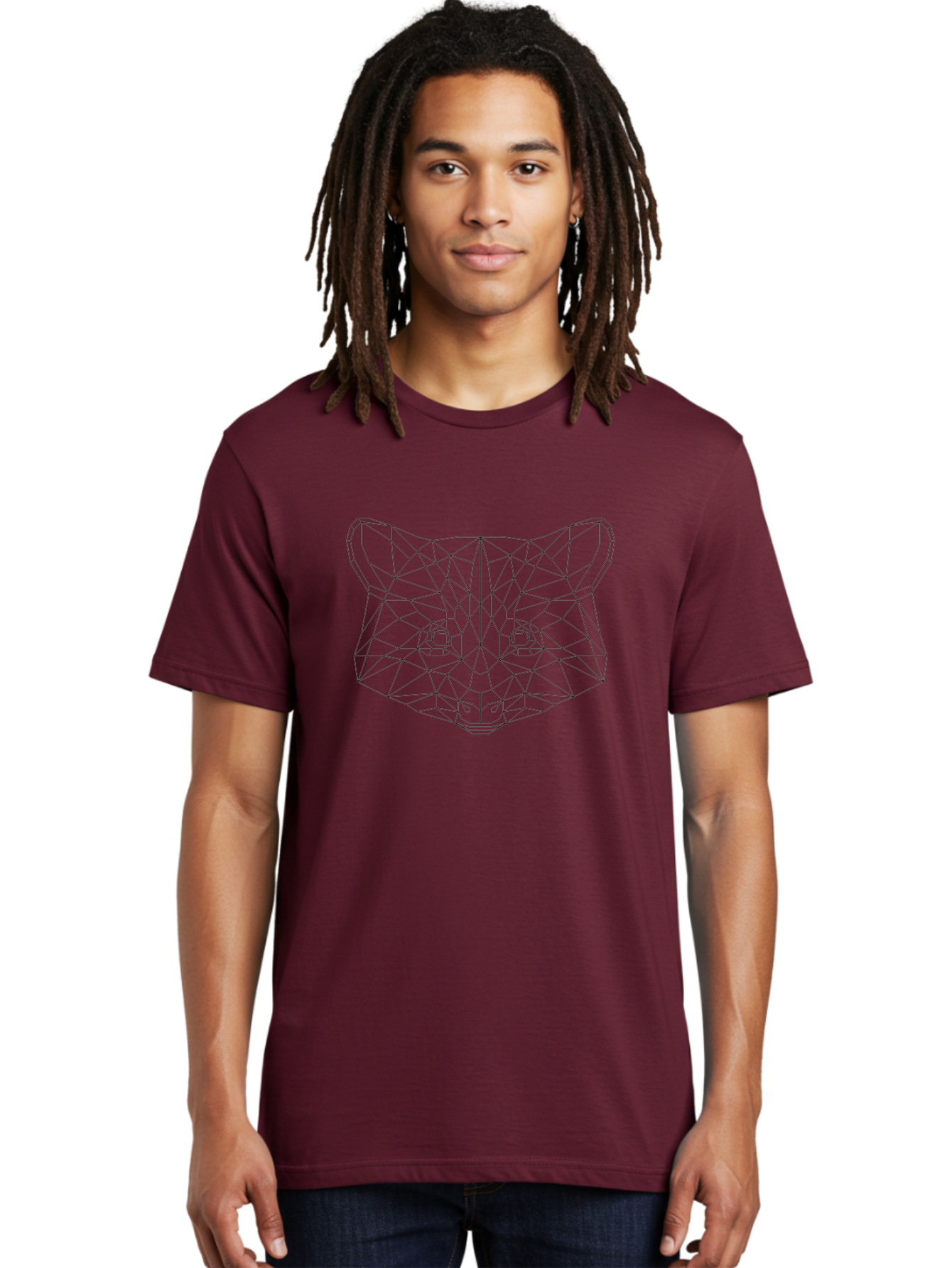 Geometric-Cat-Head Men'S Graphic Tee, 100% Cotton, Comfortable Casual Summer Wear, Machine Washable, Low Poly Cat Face, Geometric Cat Design, Modern Cat Illustration, Abstract Cat Art, Minimalist Cat Graphic, Digital Cat Artwork, - Aaa690 16