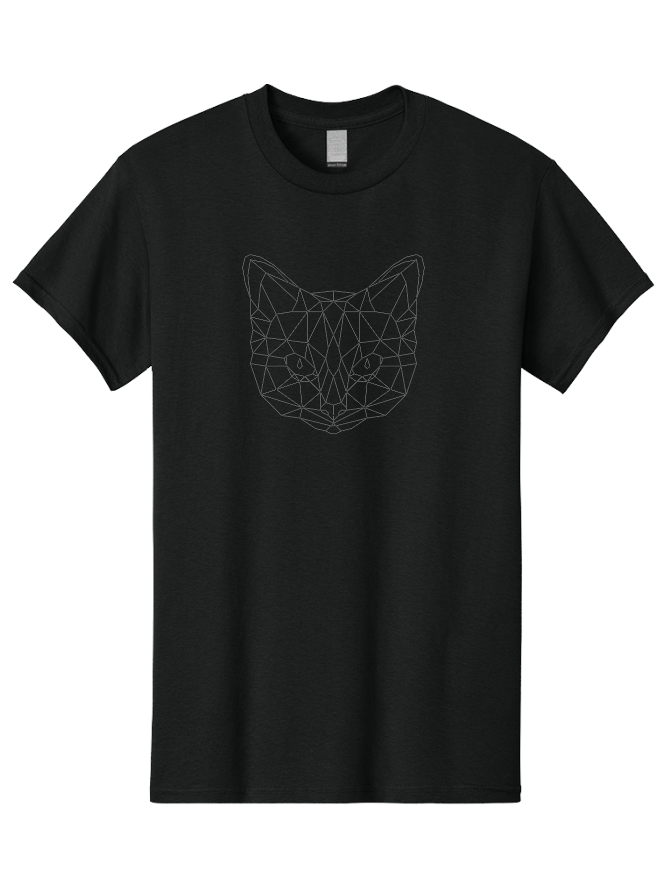 Geometric-Cat Men'S Graphic Tee, 100% Cotton, Comfortable Casual Summer Wear, Machine Washable, Geometric Cat Face, Low Poly Art, Minimalist Design, Modern Illustration, Abstract Animal Portrait, Cat Silhouette, Angular Lines, Cat Eyes - Aaa691 15