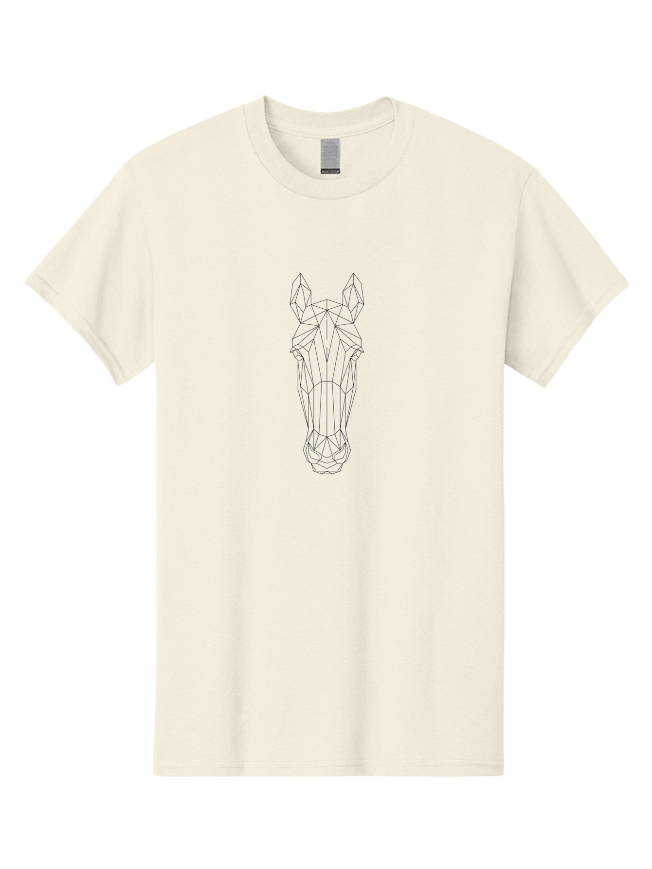 Geometric-Horse-Head-1 Men'S Graphic Tee, 100% Cotton, Comfortable Casual Summer Wear, Machine Washable, Geometric Horse Head, Abstract Art, Modern Design, Minimalist Style, Wireframe Illustration, Animal Portrait, Digital Graphics, - Aaa702 17