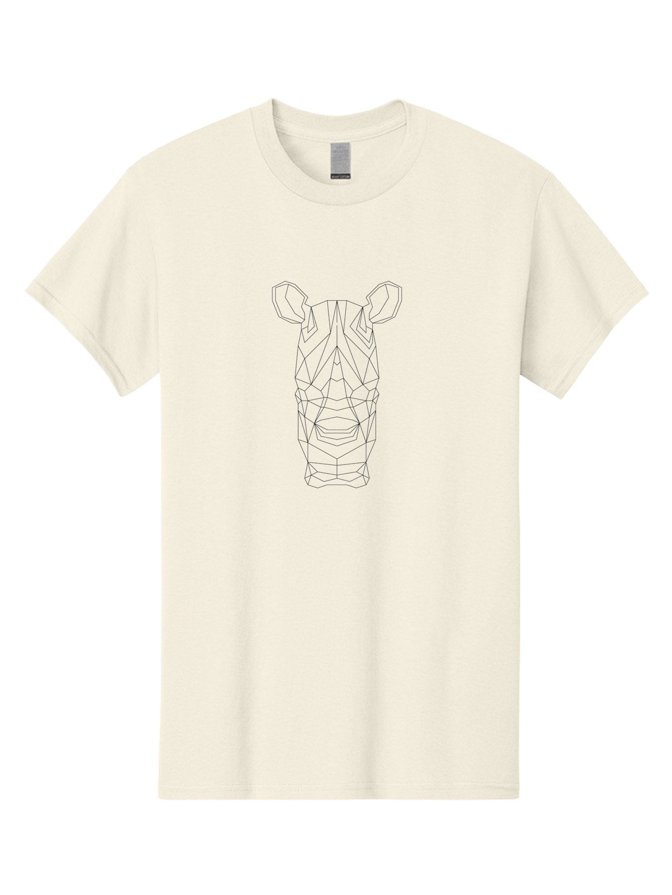Geometric-Rhino-Head Men'S Graphic Tee, 100% Cotton, Comfortable Casual Summer Wear, Machine Washable, Geometric Art, Rhinoceros, Wildlife, Abstract Design, Modern Illustration, Minimalist Style, Black And White, Low Poly, Animal Art, - Aaa710 17