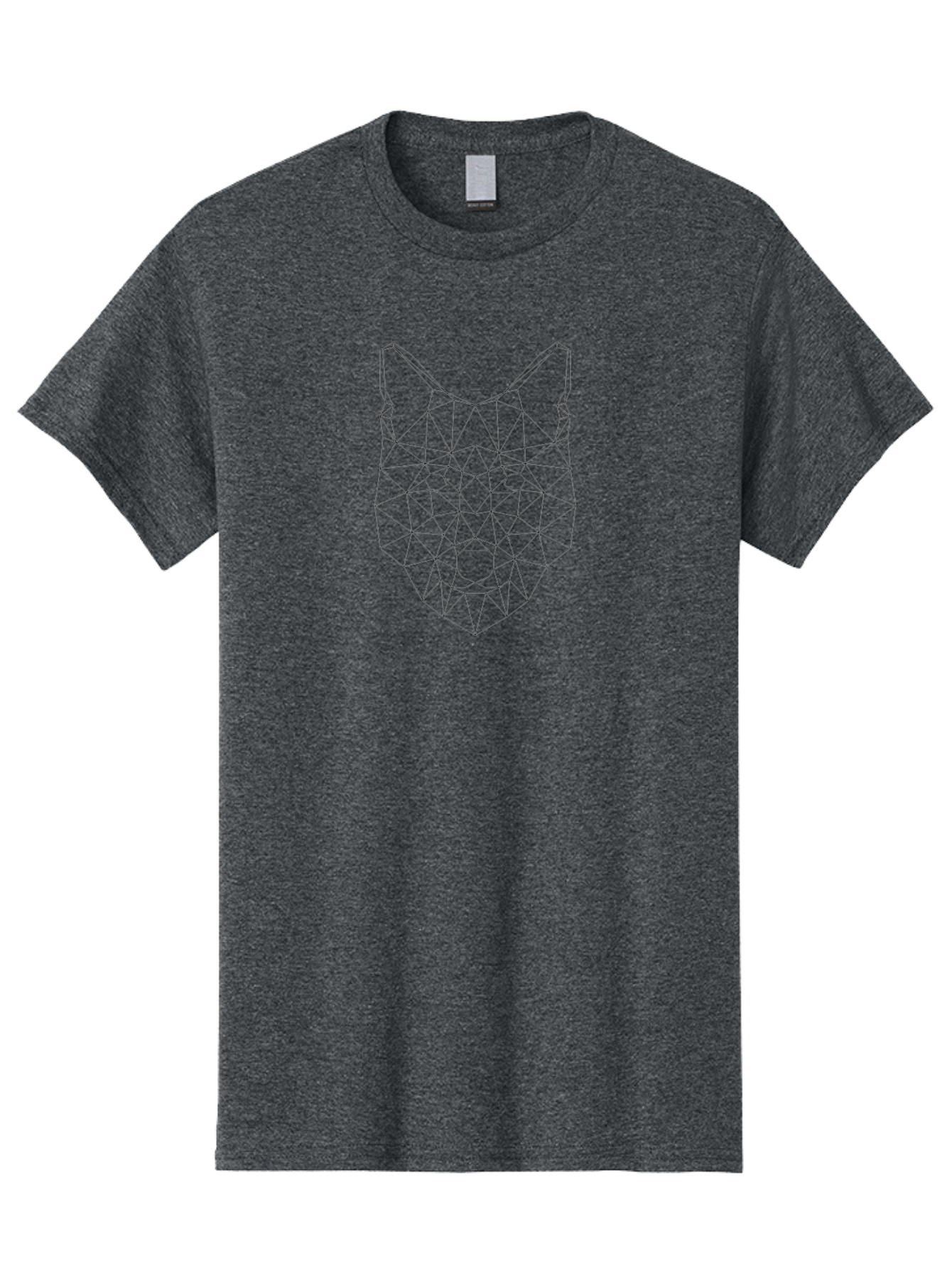Geometric-Wolf-Head-2 Men'S Graphic Tee, 100% Cotton, Comfortable Casual Summer Wear, Machine Washable, Geometric Wolf, Wolf Head, Modern Art, Low Poly, Minimalist Design, Animal Face, Futuristic Style, Polygon Art, Wireframe - Aaa714 21