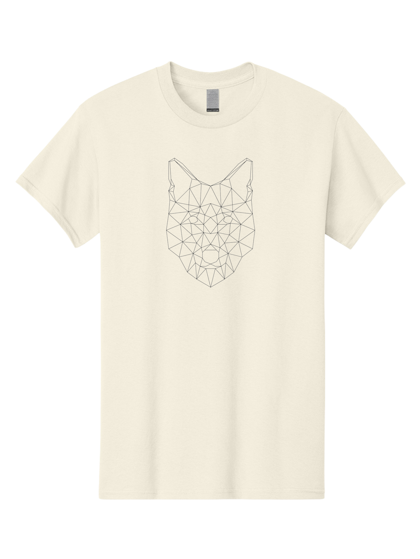 Geometric-Wolf-Head-2 Men'S Graphic Tee, 100% Cotton, Comfortable Casual Summer Wear, Machine Washable, Geometric Wolf, Wolf Head, Modern Art, Low Poly, Minimalist Design, Animal Face, Futuristic Style, Polygon Art, Wireframe - Aaa714 17