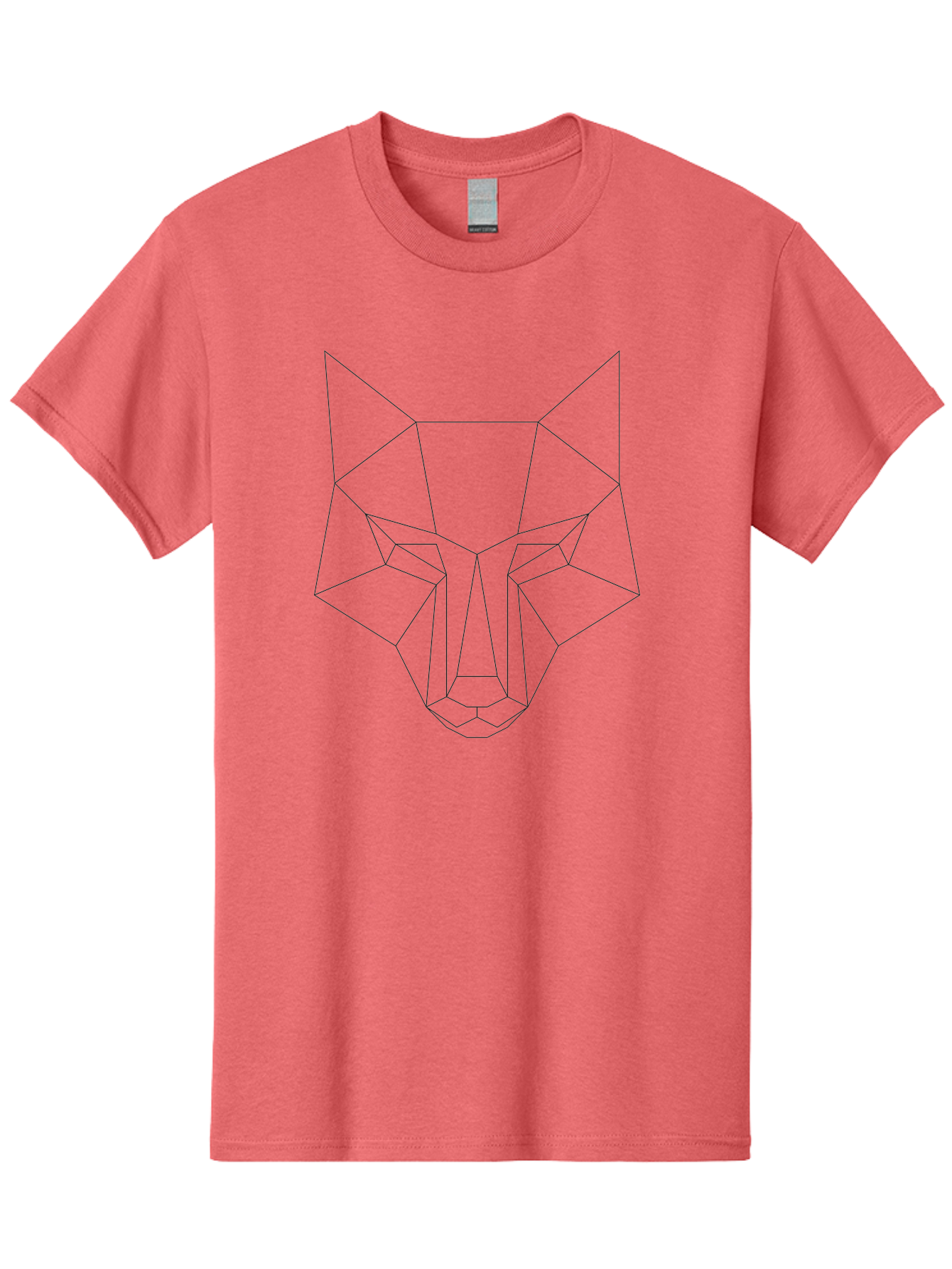 Geometric-Wolf-Head-4 Men'S Graphic Tee, 100% Cotton, Comfortable Casual Summer Wear, Machine Washable, Geometric Art, Wolf Face, Low Poly, Modern Design, Minimalist Style, Black Lines, Abstract Animal, Wildlife Inspiration, - Aaa716 23