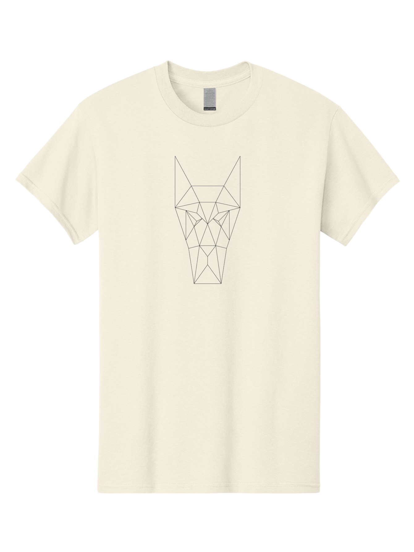 Geometric-Wolf-Head-5 Men'S Graphic Tee, 100% Cotton, Comfortable Casual Summer Wear, Machine Washable, Geometric Wolf Head, Minimalist Line Art, Abstract Animal Design, Modern Illustration, Low-Poly Art, Wireframe Style, Simple Shapes, - Aaa717 11