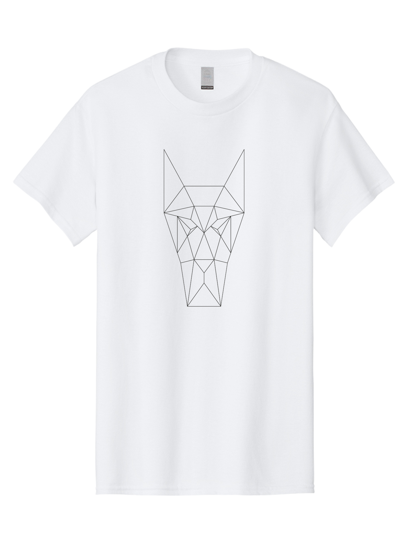 Geometric-Wolf-Head Men'S Graphic Tee, 100% Cotton, Comfortable Casual Summer Wear, Machine Washable, Geometric Wolf, Modern Art, Abstract Animal Design, Minimalist Style, Low-Poly Art, Futuristic Graphics, Polygonal Shape, - Aaa718 17