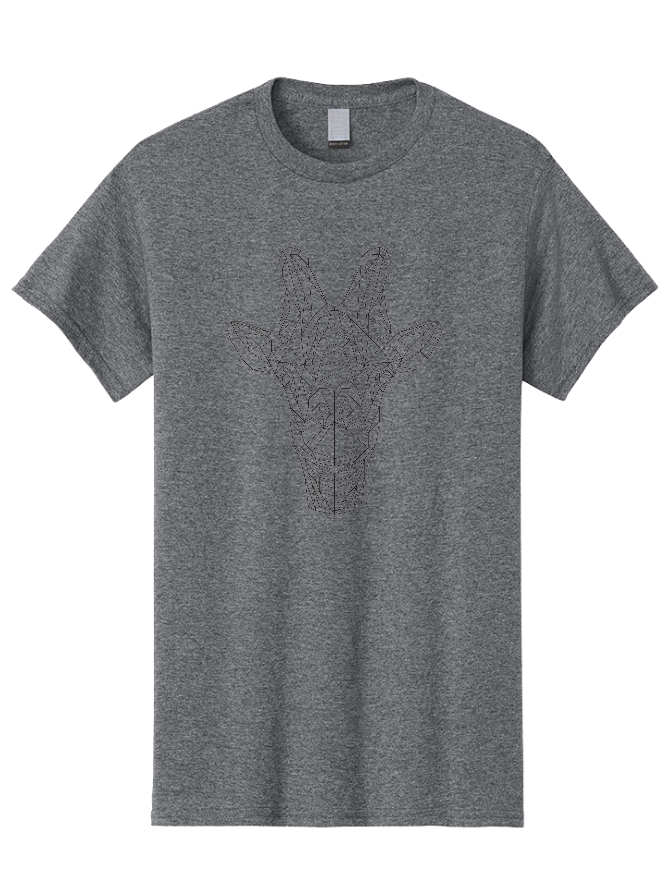 Giraffe-Head Men'S Graphic Tee, 100% Cotton, Comfortable Casual Summer Wear, Machine Washable, Giraffe Head, Wireframe Design, Low Poly Art, Minimalist Style, Animal Portrait, Geometric Shapes, Modern Graphic, Digital Illustration, - Aaa719 9