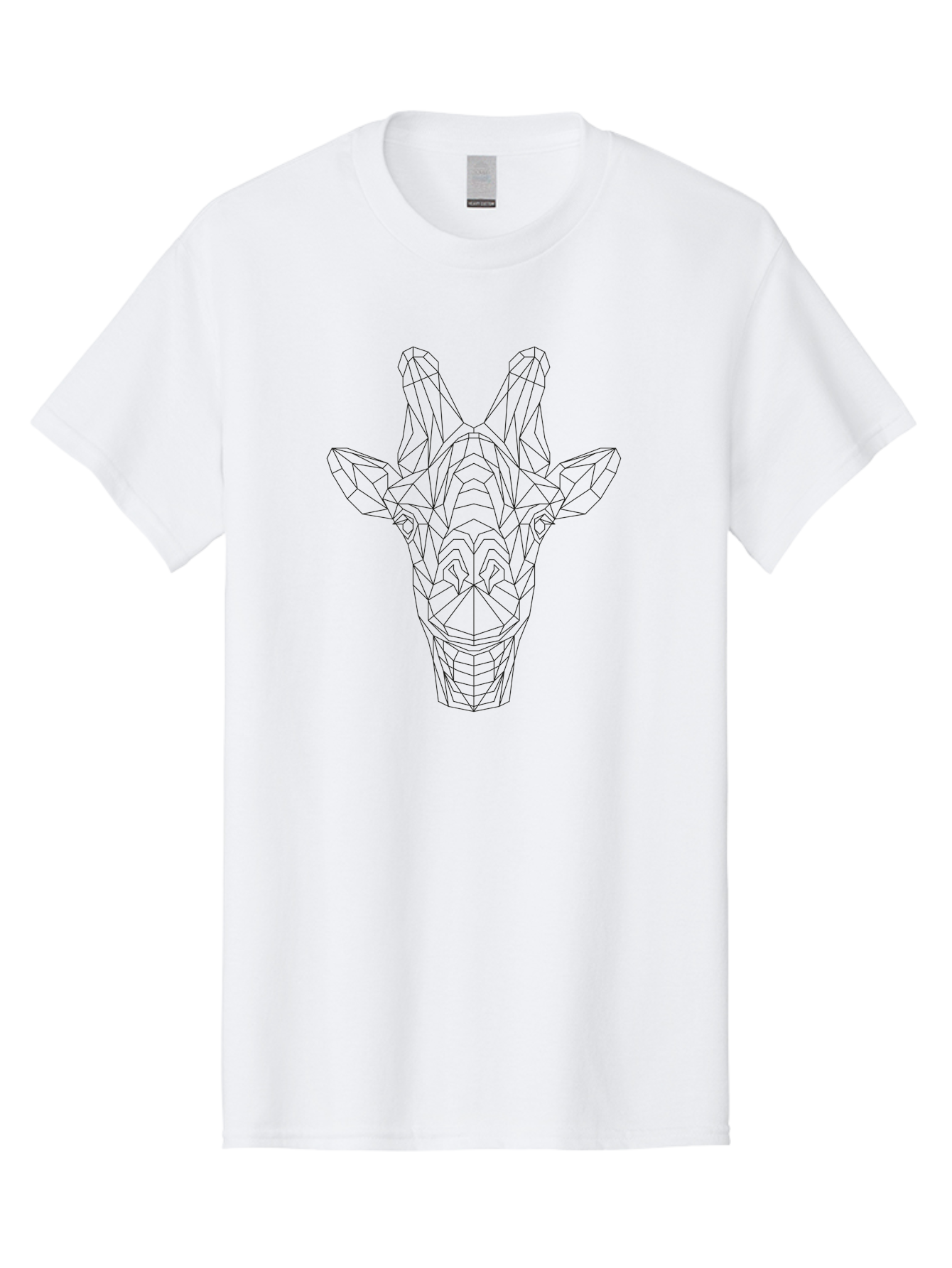 Giraffe-Head Men'S Graphic Tee, 100% Cotton, Comfortable Casual Summer Wear, Machine Washable, Giraffe Head, Wireframe Design, Low Poly Art, Minimalist Style, Animal Portrait, Geometric Shapes, Modern Graphic, Digital Illustration, - Aaa719 29