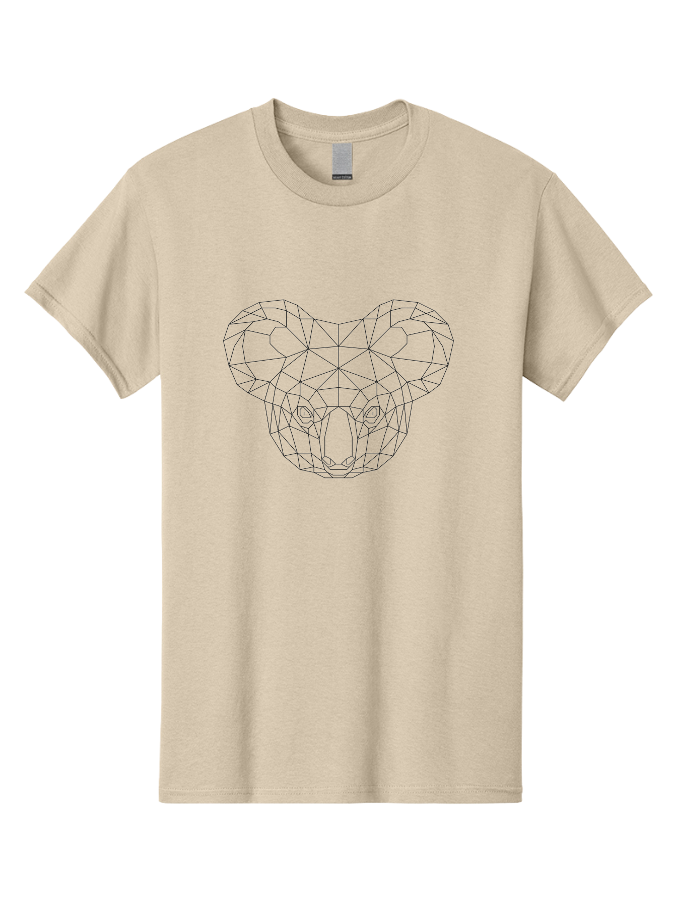 Koala-Polygon-Art Men'S Graphic Tee, 100% Cotton, Comfortable Casual Summer Wear, Machine Washable, Low-Poly Koala, Koala Head, Geometric Art, Modern Design, Minimalist Style, Koala Face, Wireframe Art, Simple Shapes, Abstract Animal, - Aaa722 27