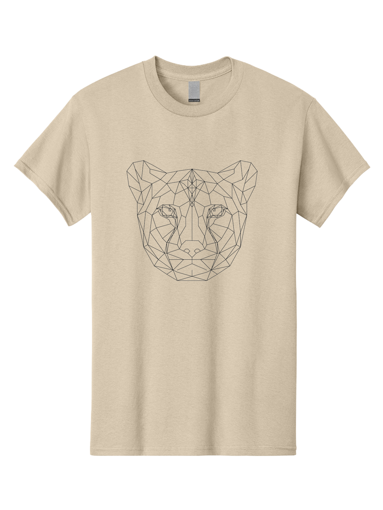 Low-Poly-Cat Men'S Graphic Tee, 100% Cotton, Comfortable Casual Summer Wear, Machine Washable, Geometric Panther, Low Poly Art, Wild Cat, Modern Design, Digital Illustration, Futuristic Style, Minimalist, Wildlife Art, Polygonal Shape - Aaa726 21