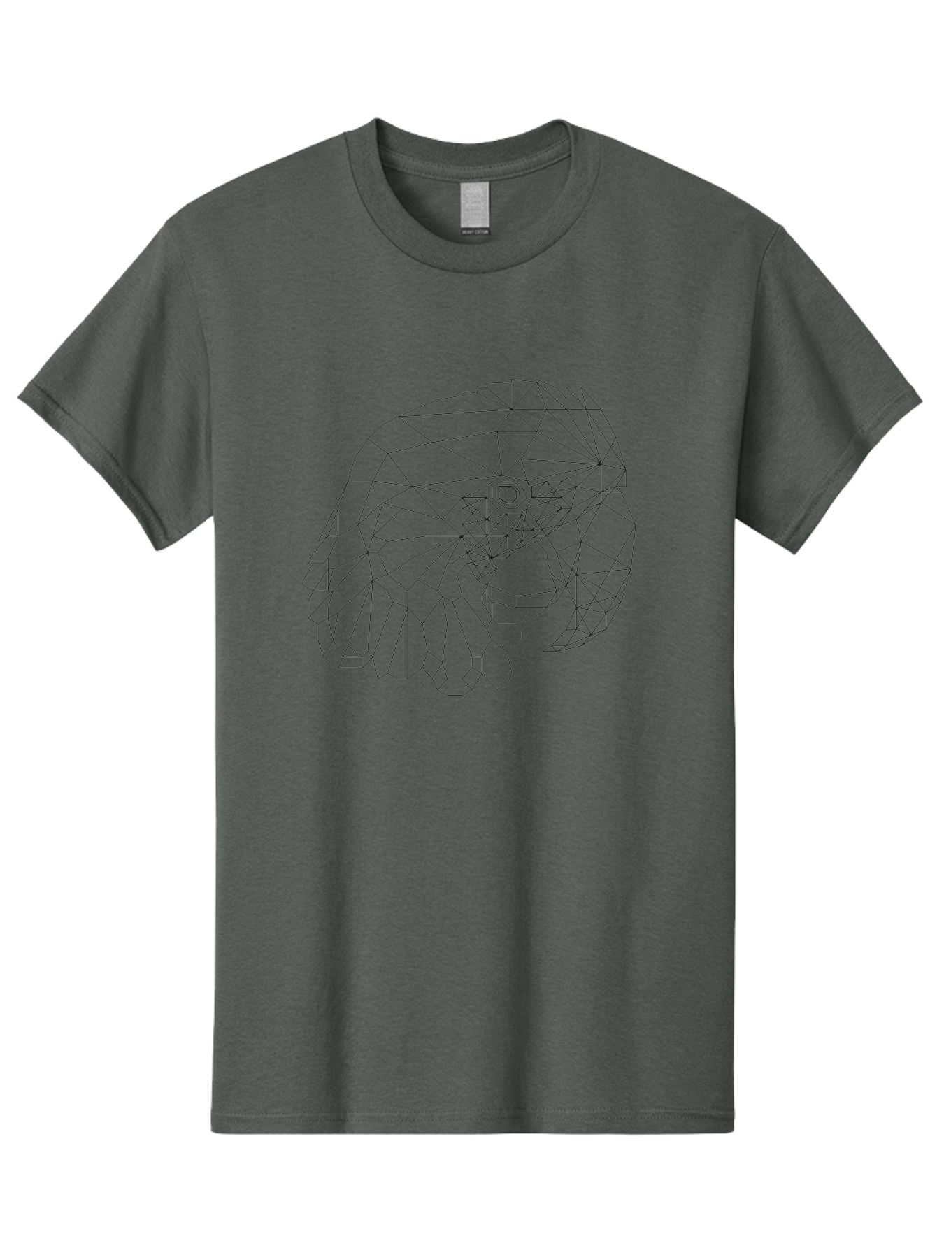 Low-Poly-Elephant-Head Men'S Graphic Tee, 100% Cotton, Comfortable Casual Summer Wear, Machine Washable, Low Poly Art, Geometric Design, Ram Skull Illustration, Abstract Animal Art, Minimalist Design, Modern Artwork, Stylized Ram Head, - Aaa727 23