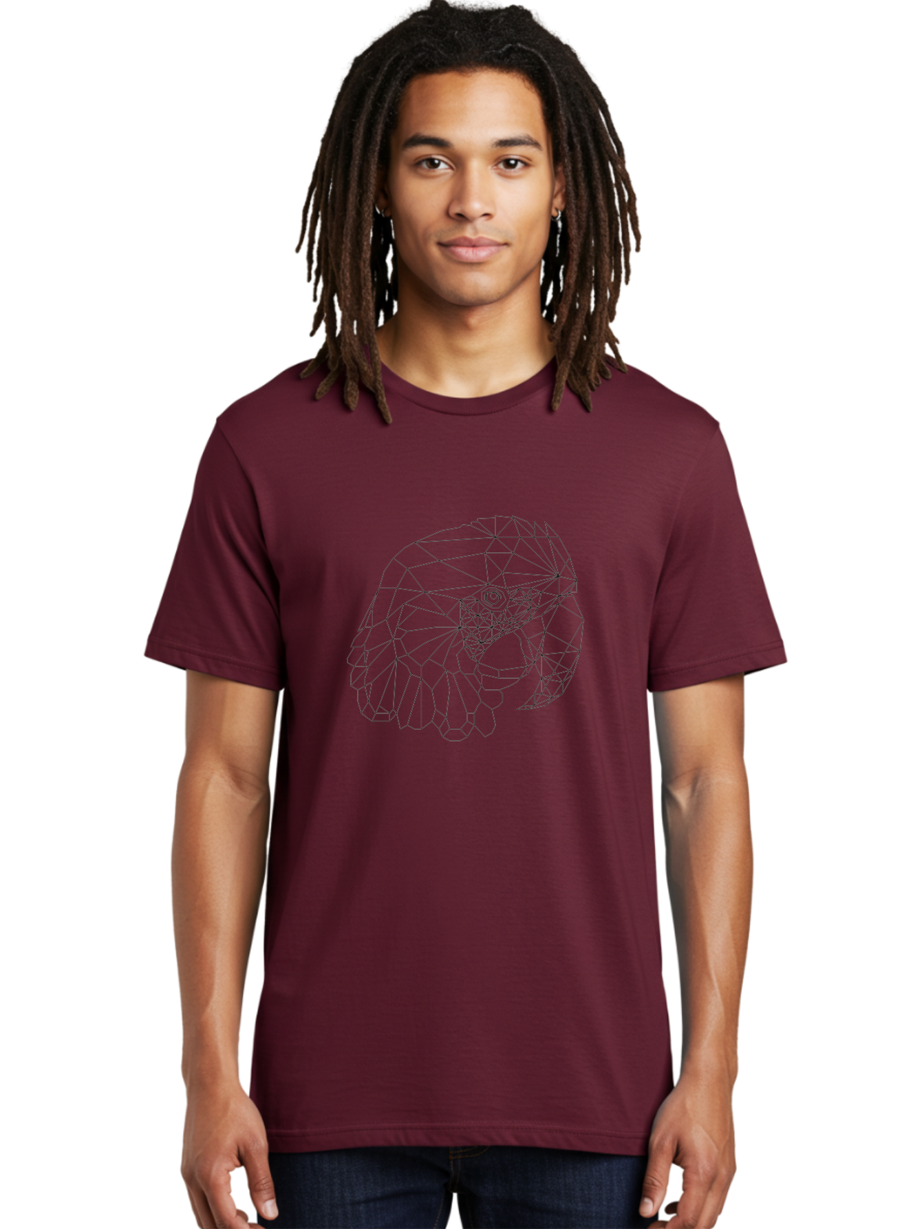 Low-Poly-Elephant-Head Men'S Graphic Tee, 100% Cotton, Comfortable Casual Summer Wear, Machine Washable, Low Poly Art, Geometric Design, Ram Skull Illustration, Abstract Animal Art, Minimalist Design, Modern Artwork, Stylized Ram Head, - Aaa727 22