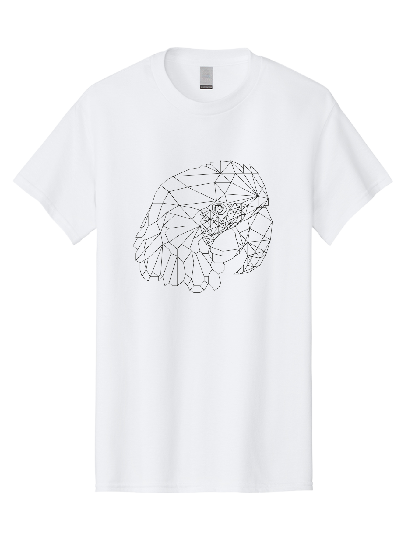 Low-Poly-Elephant-Head Men'S Graphic Tee, 100% Cotton, Comfortable Casual Summer Wear, Machine Washable, Low Poly Art, Geometric Design, Ram Skull Illustration, Abstract Animal Art, Minimalist Design, Modern Artwork, Stylized Ram Head, - Aaa727 11